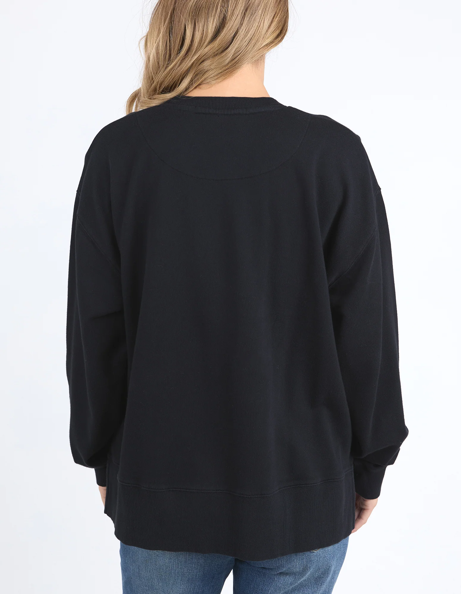 Foxwood Stamped Floral Crew Black - Image 8