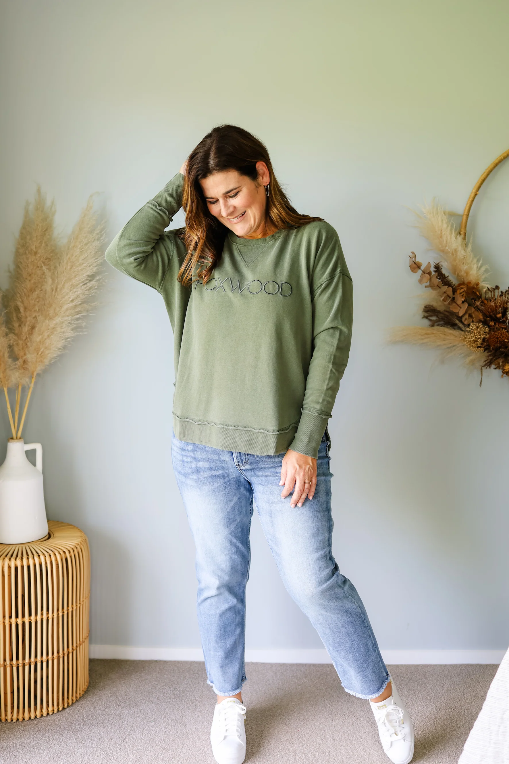 Foxwood Washed Simplified Crew Khaki - Image 4