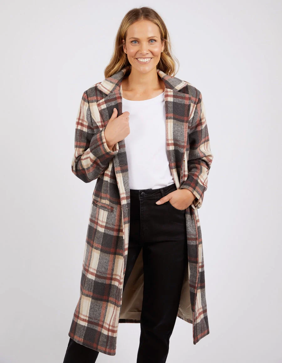 Foxwood Westward Coat Rust Tan Check - Image 3