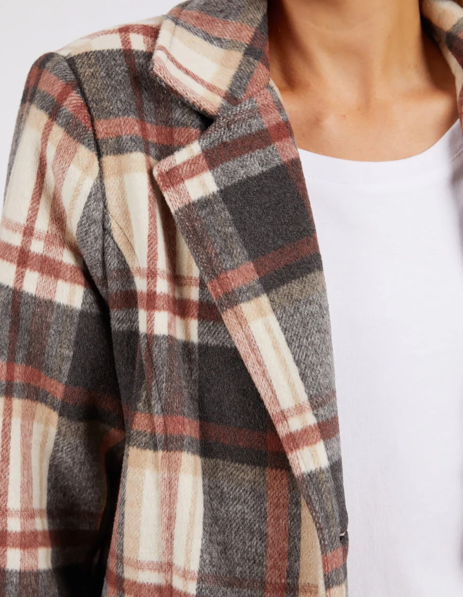 Foxwood Westward Coat Rust Tan Check - Image 4