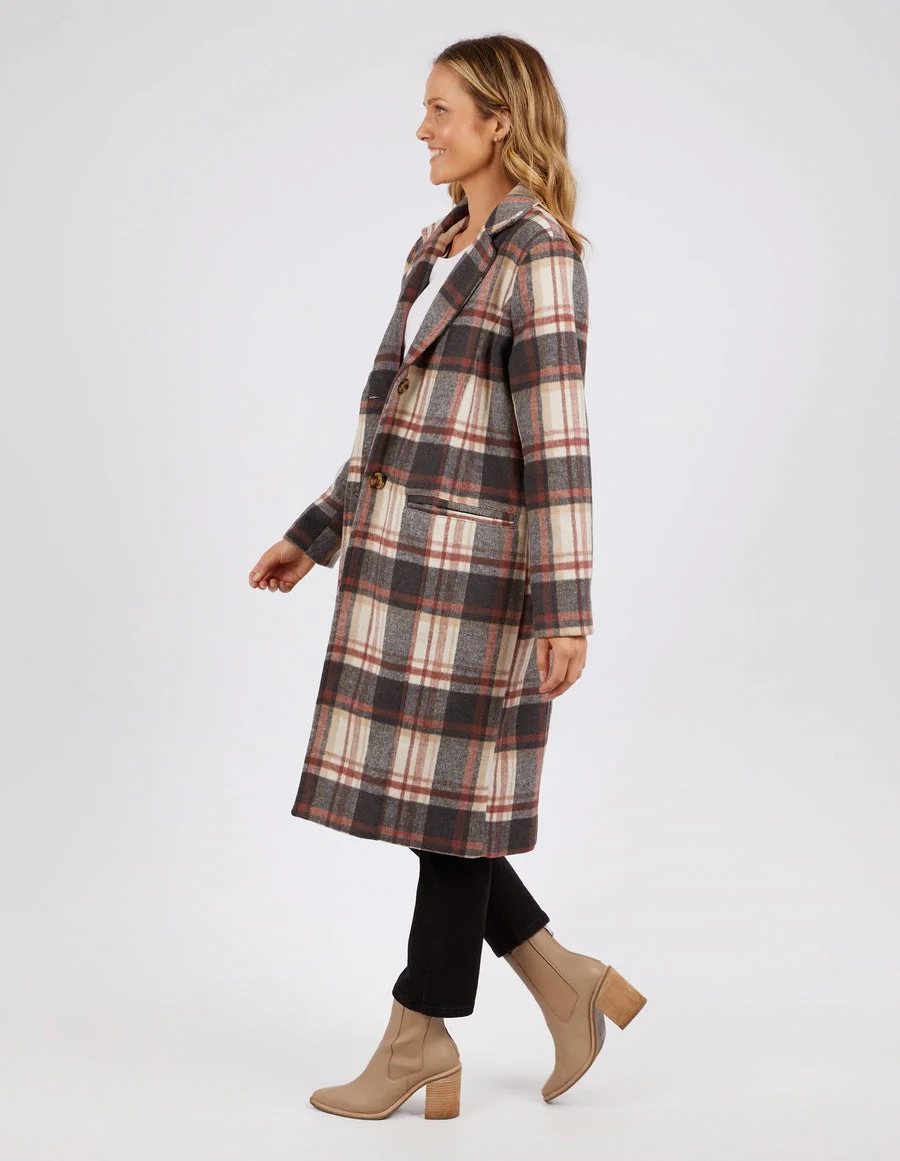 Foxwood Westward Coat Rust Tan Check - Image 5