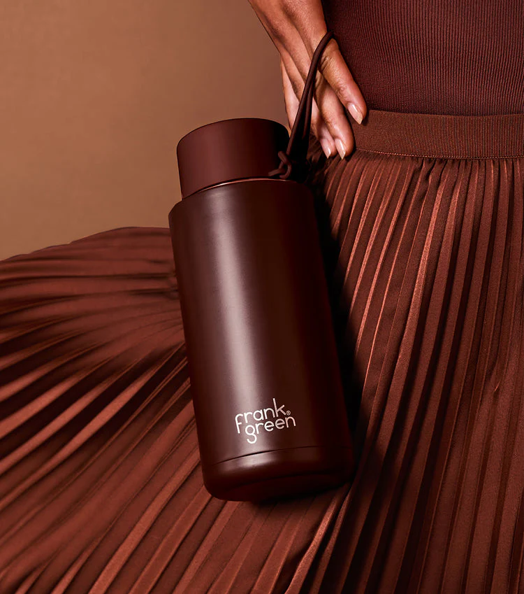 Frank Green 34oz/1000ml Reusable Bottle Straw Chocolate - Image 2