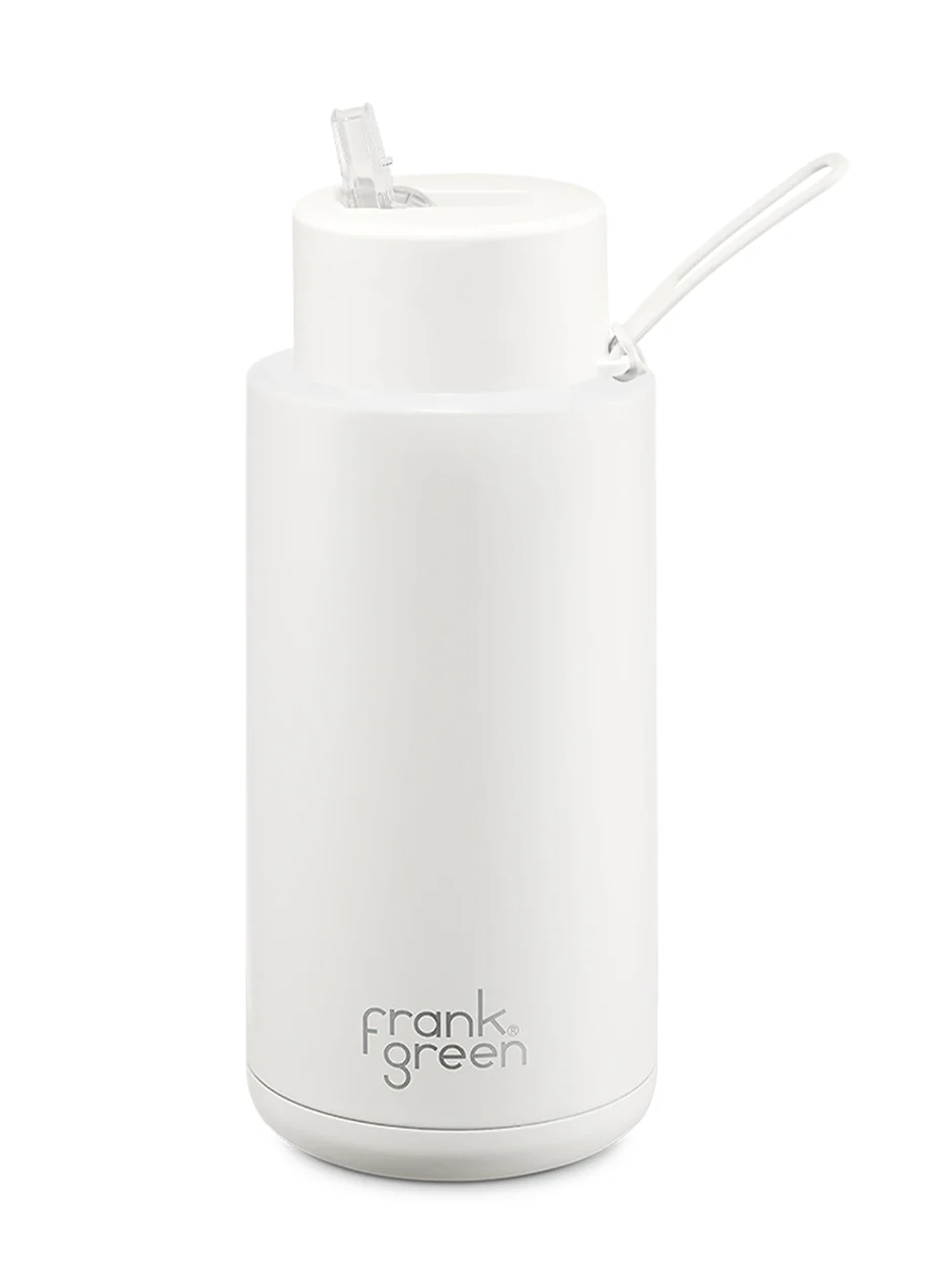 Frank Green 34oz/1000ml Reusable Bottle Straw White