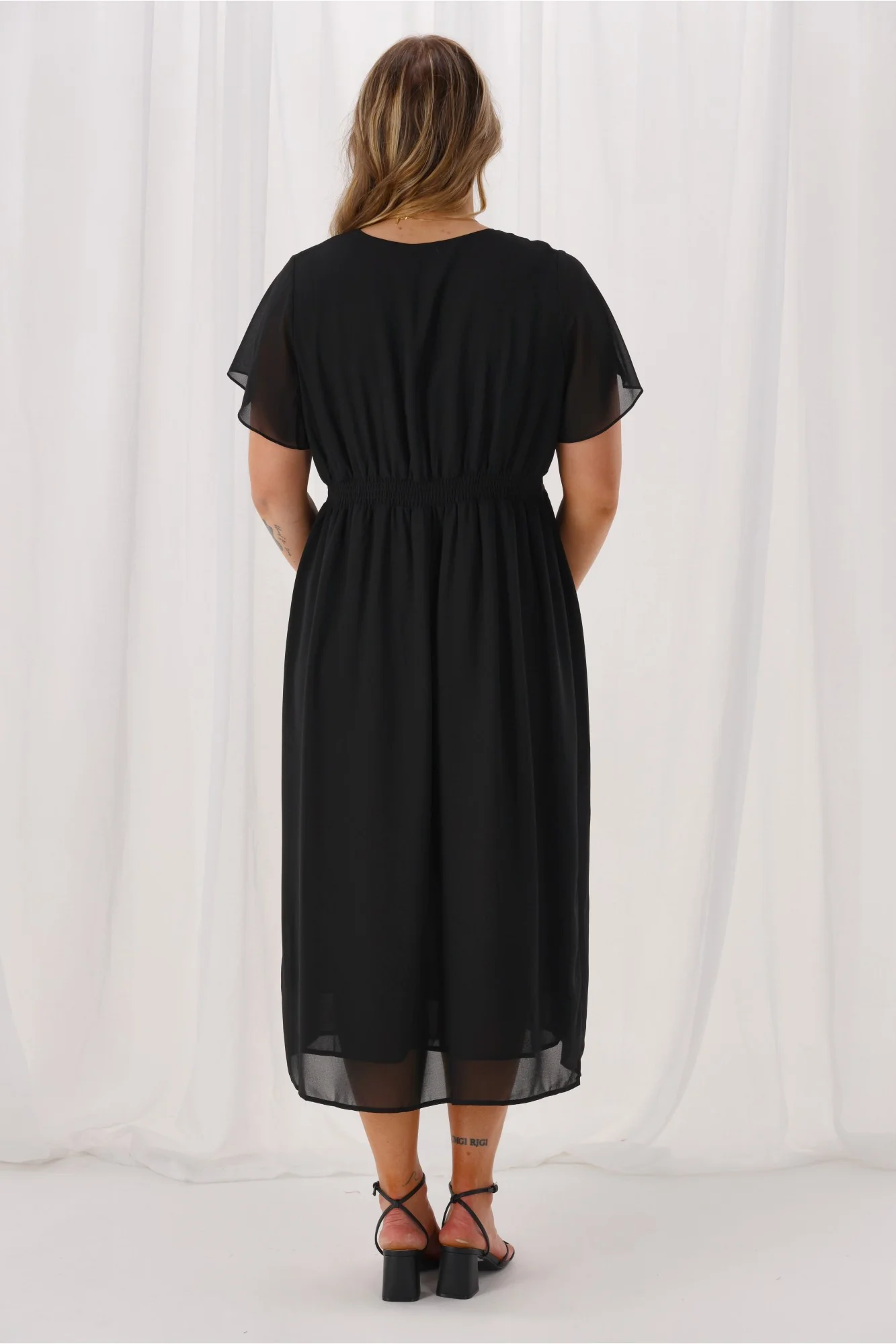 Gloss by Shine On Bradley Wrap Front Dress Black - Image 6