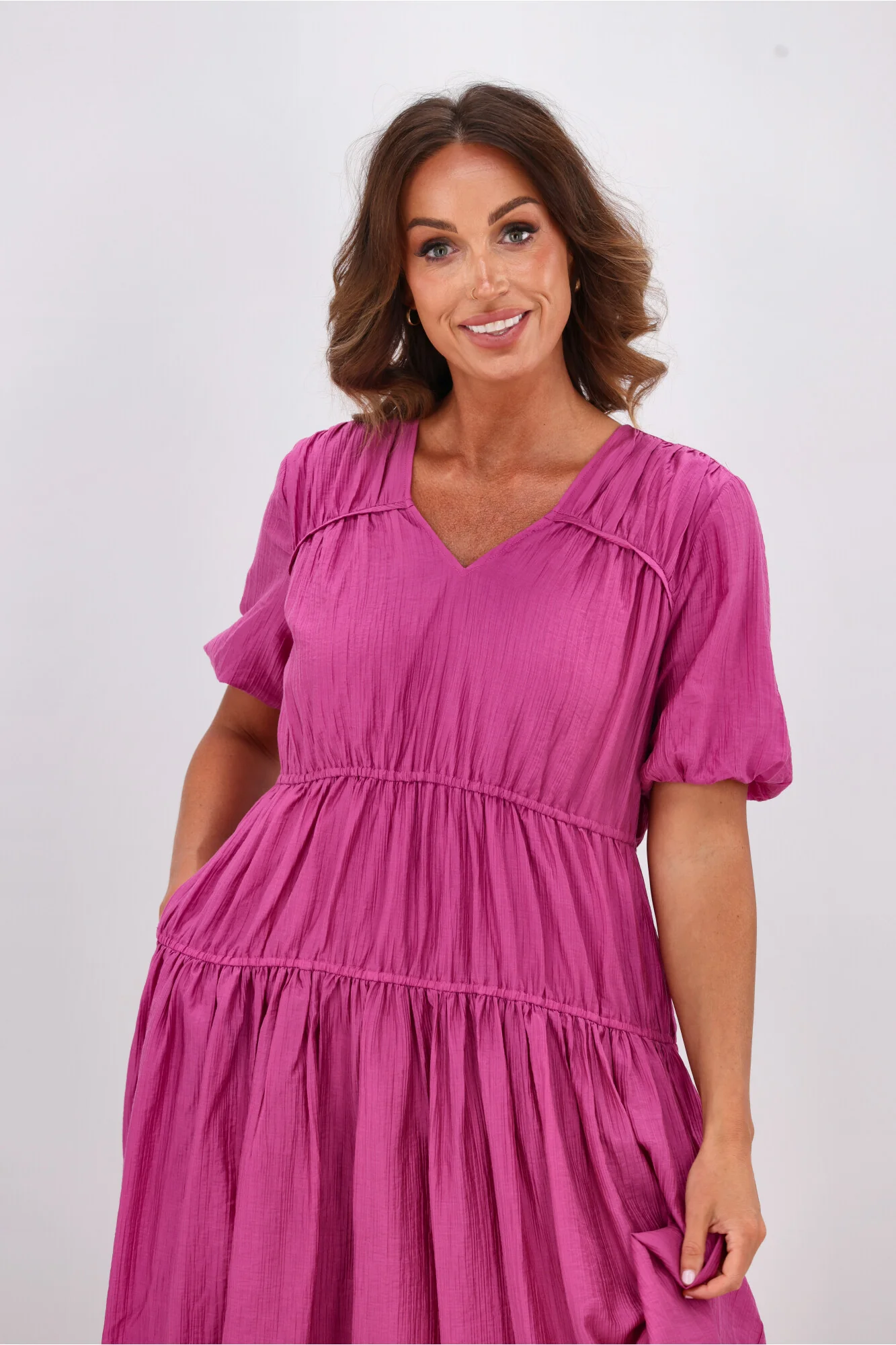 Gloss by Shine On Briony Tiered Dress Pink - Image 2