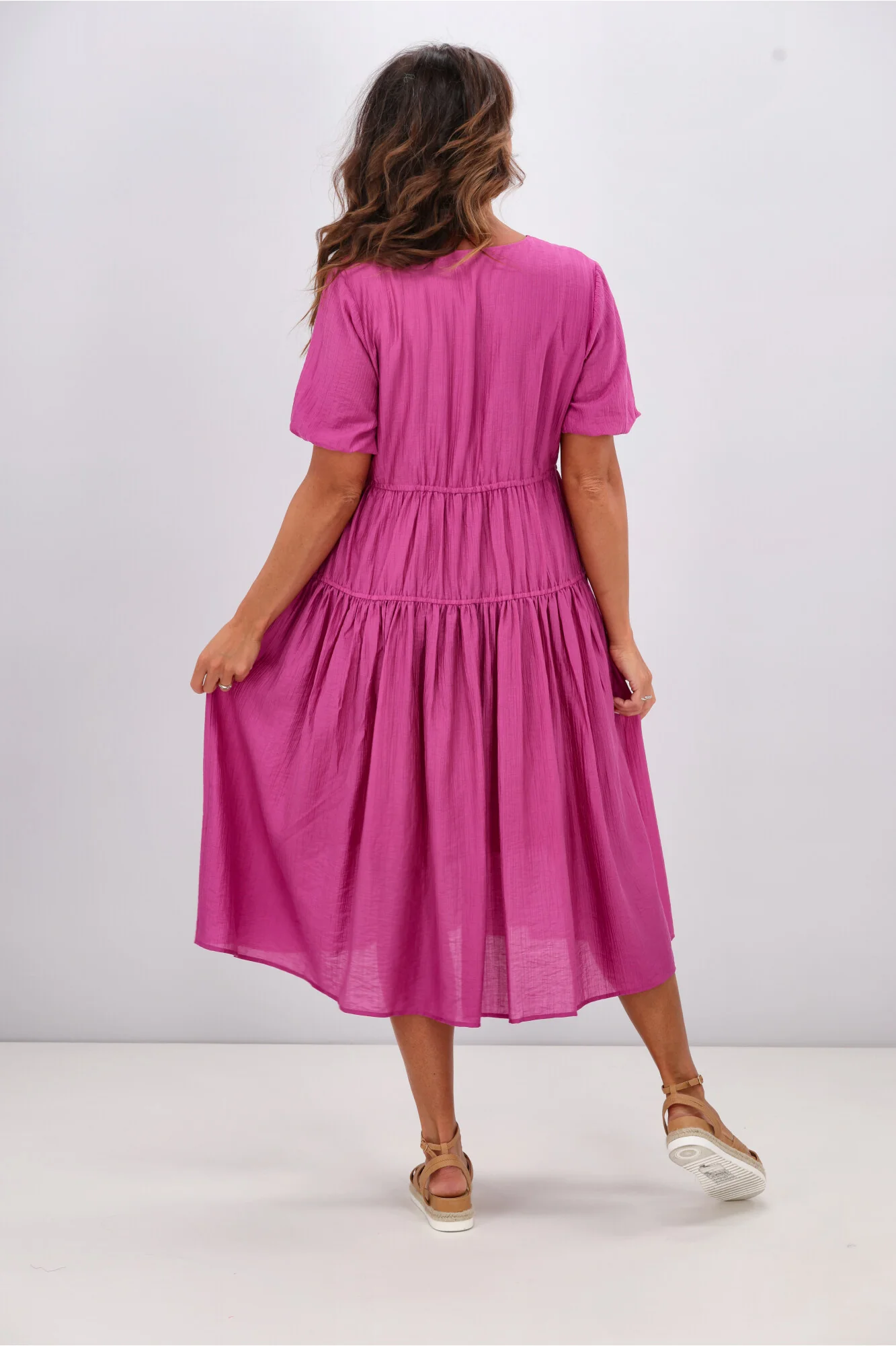 Gloss by Shine On Briony Tiered Dress Pink - Image 6