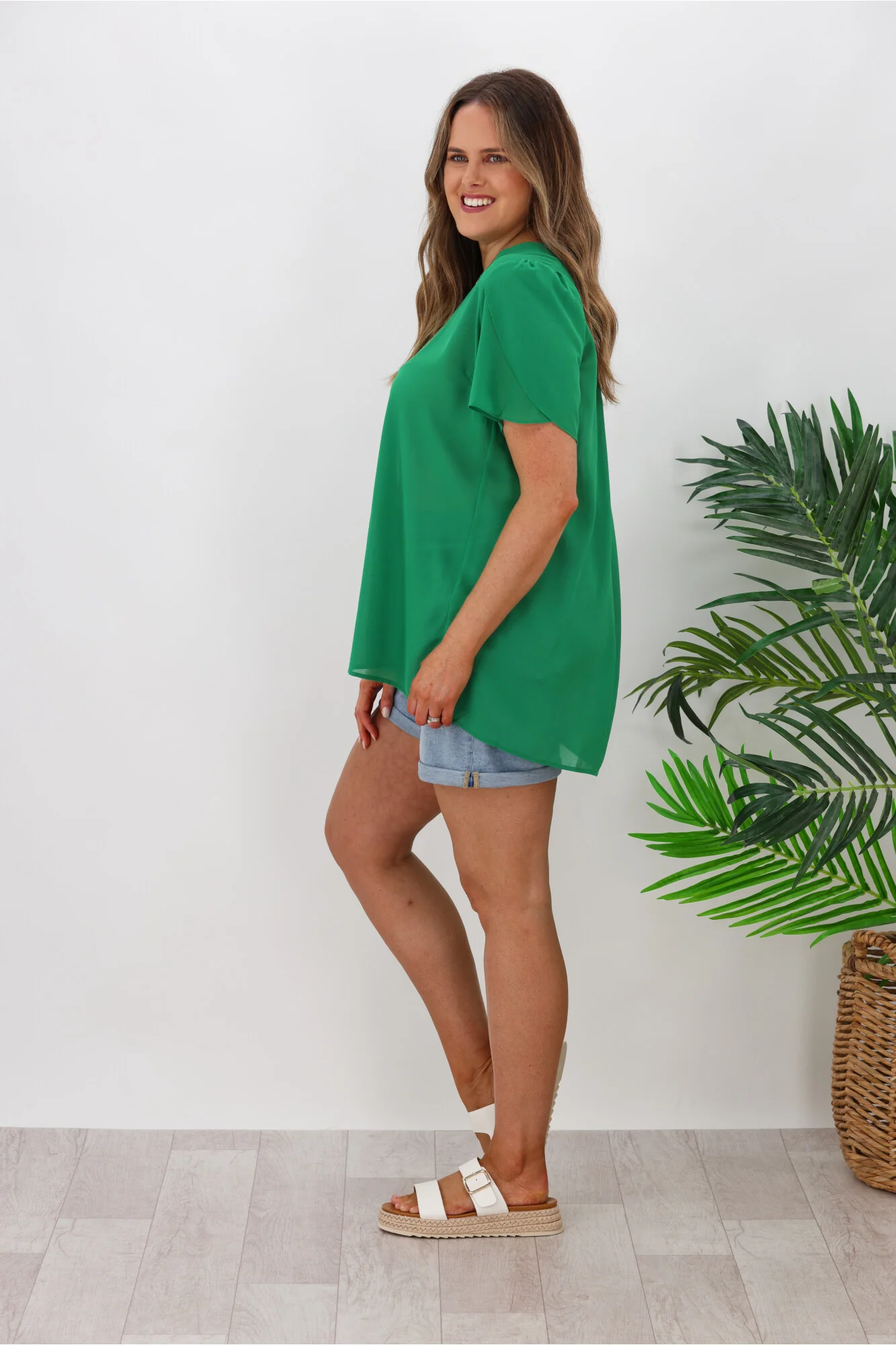 Gloss by Shine On Enya Pleat Back Top Emerald - Image 5