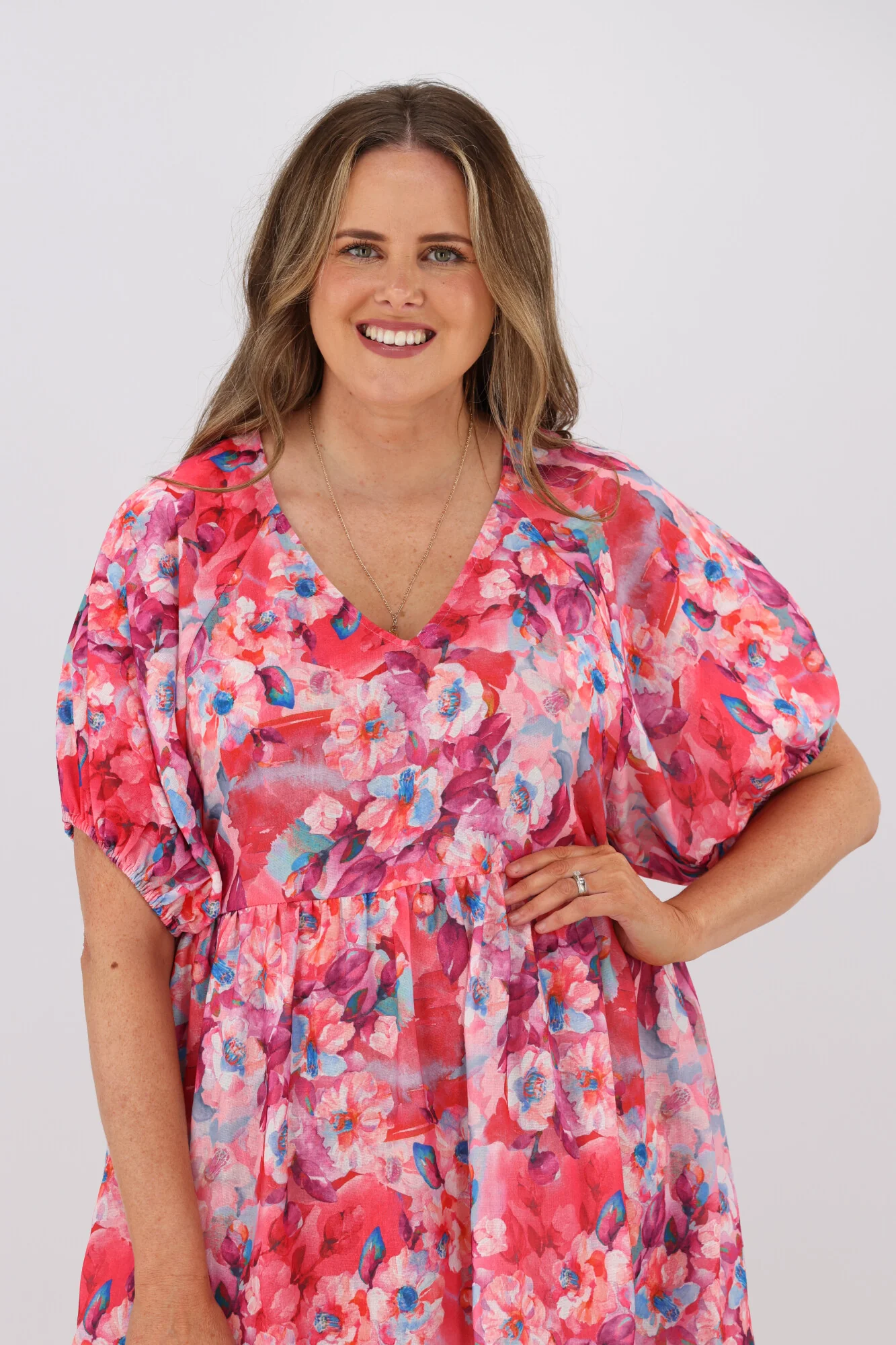 Gloss by Shine On Jadore Floral Dress Pink Floral - Image 2