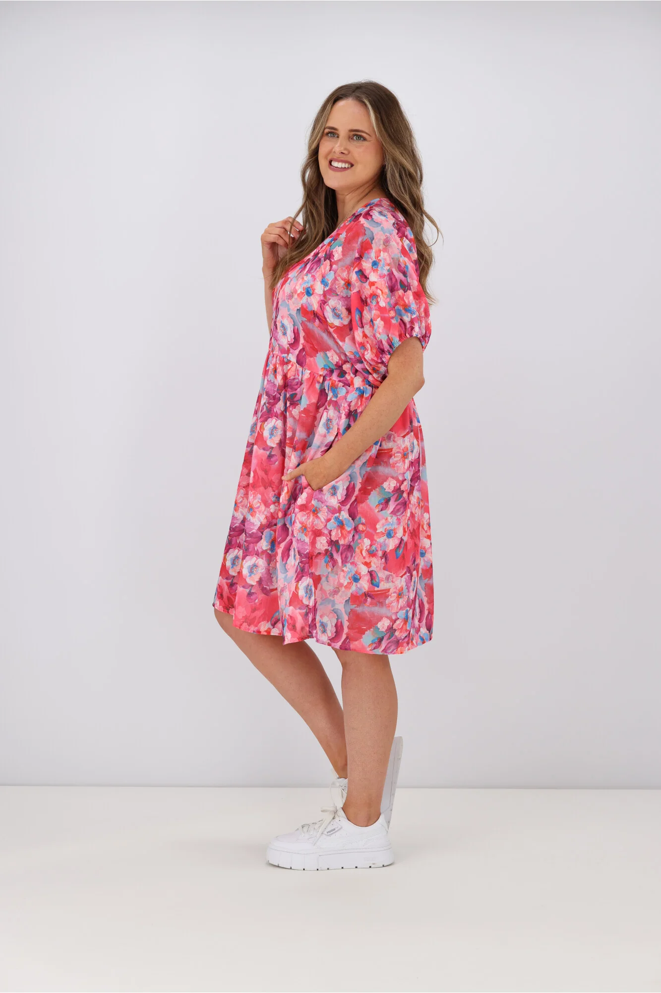 Gloss by Shine On Jadore Floral Dress Pink Floral - Image 5
