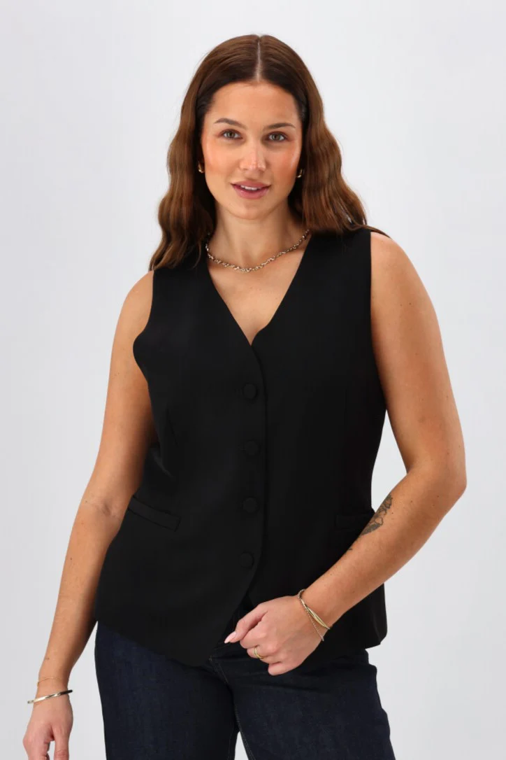 Gloss by Shine On Leland Vest Black