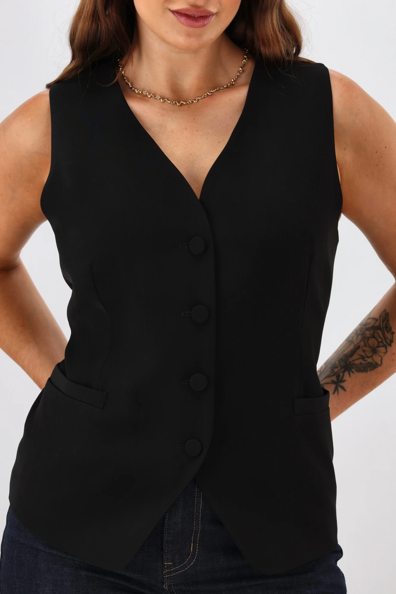 Gloss by Shine On Leland Vest Black - Image 3