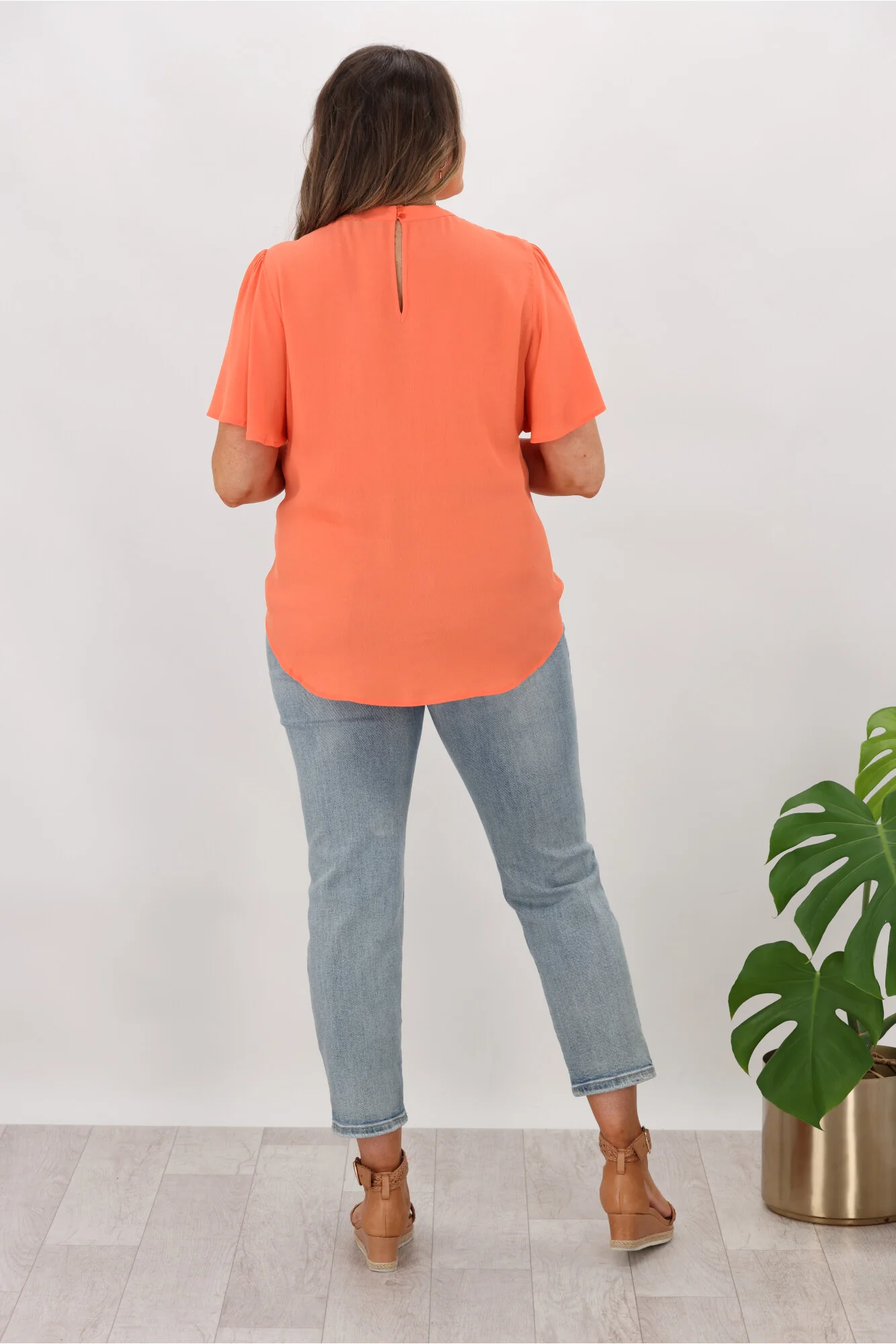 Gloss by Shine On Maria Crossover Front High Neck Blouse Tomato - Image 7