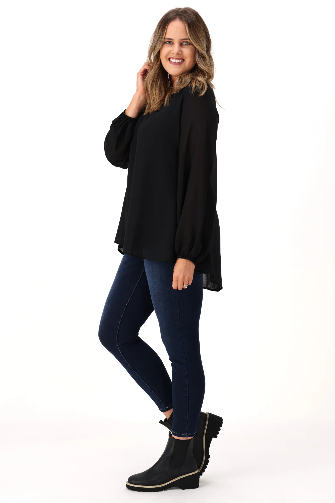 Gloss by Shine On Melli Flared Top Black - Image 4