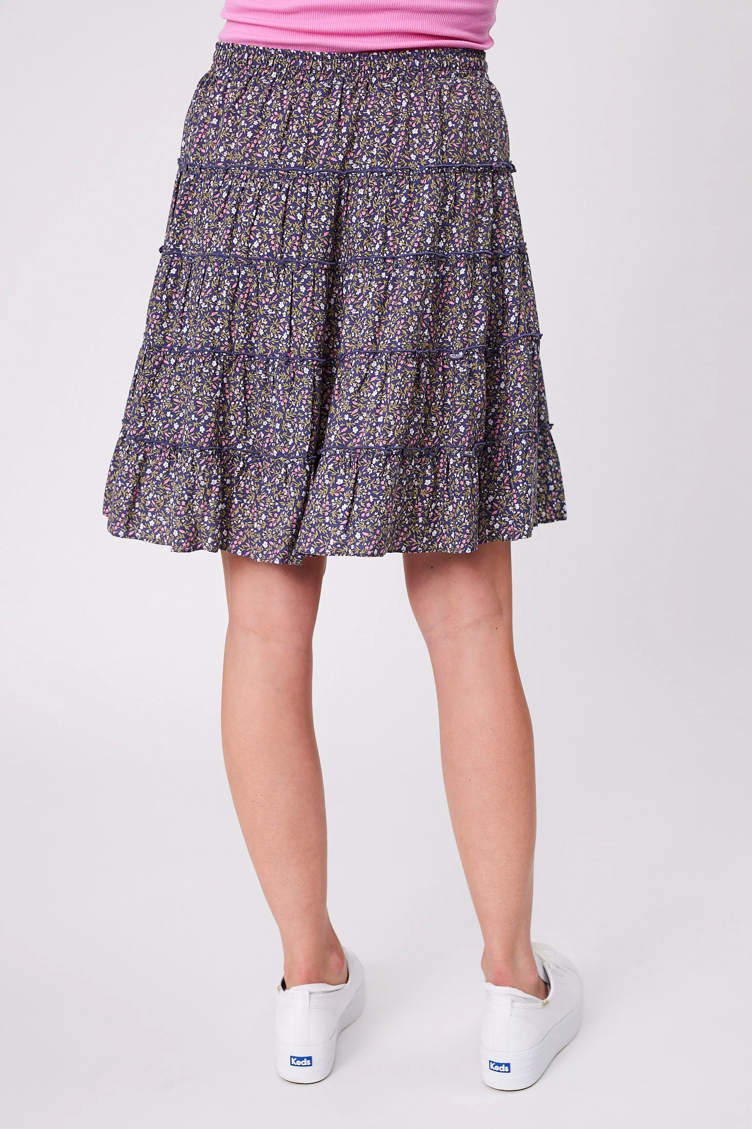 Gloss by Shine On Mirielle Mini Skirt Black Blue Floral - Image 8