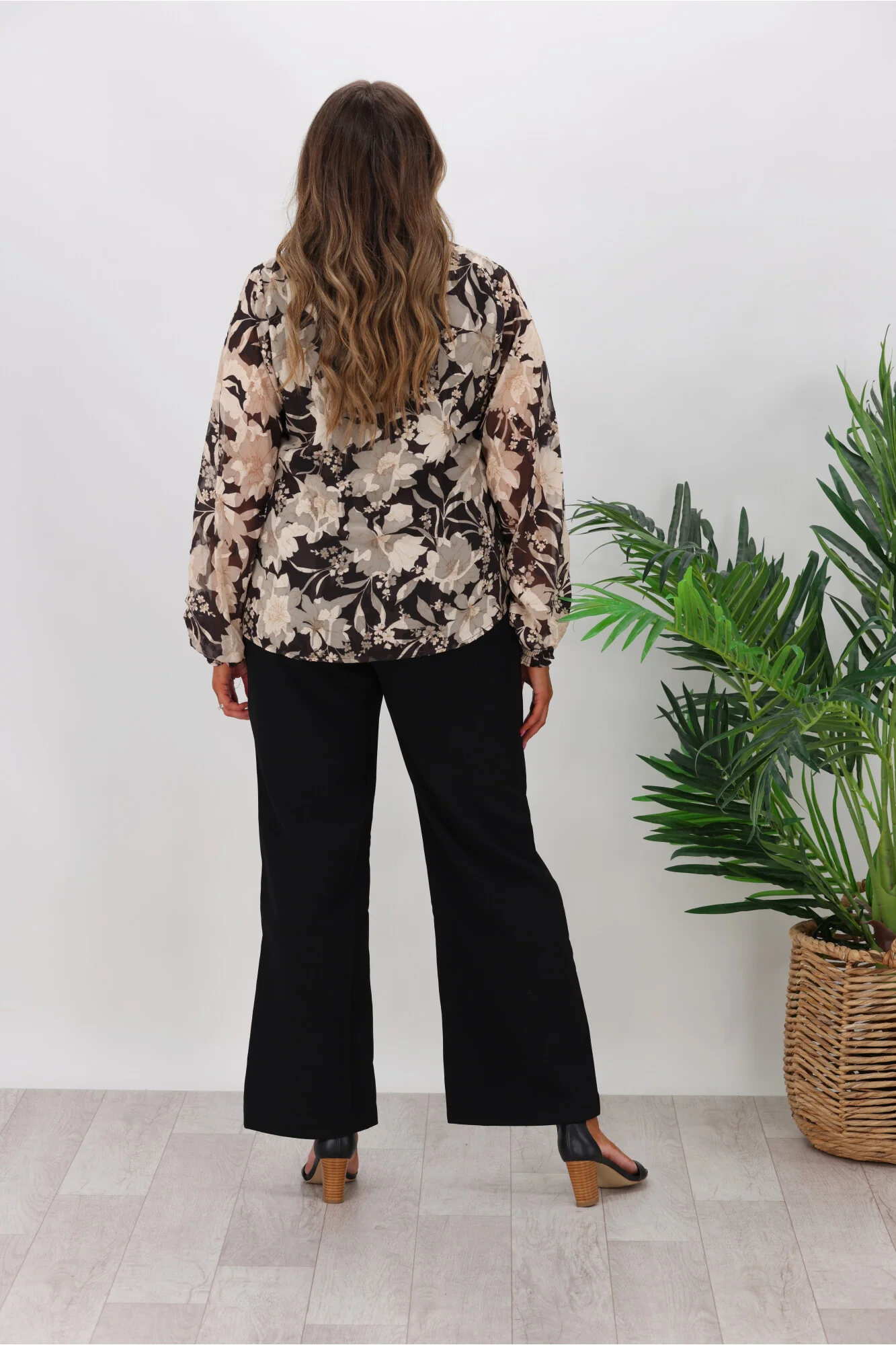 Gloss by Shine Paige Blouse Black Jacquard Floral - Image 6