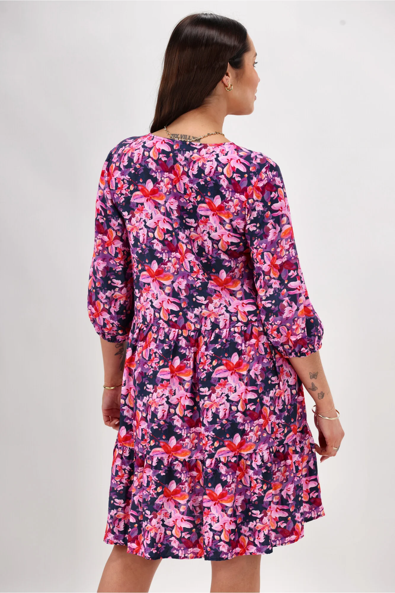 Gloss The Label Braith Empire Line Dress Midnight Floral - Image 9