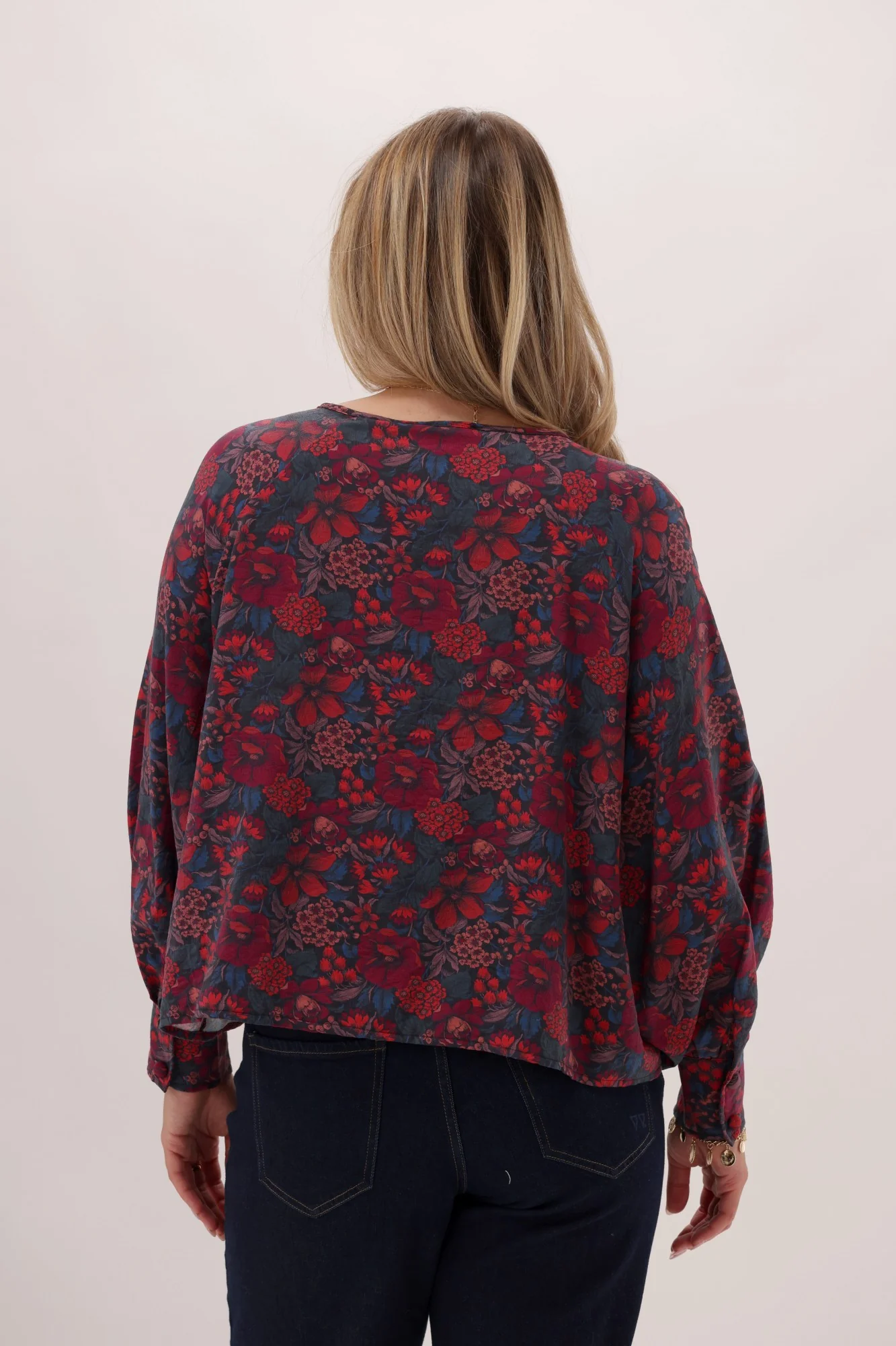 Gloss The Label Brie Tie Neck Blouse Twilight Floral - Image 9