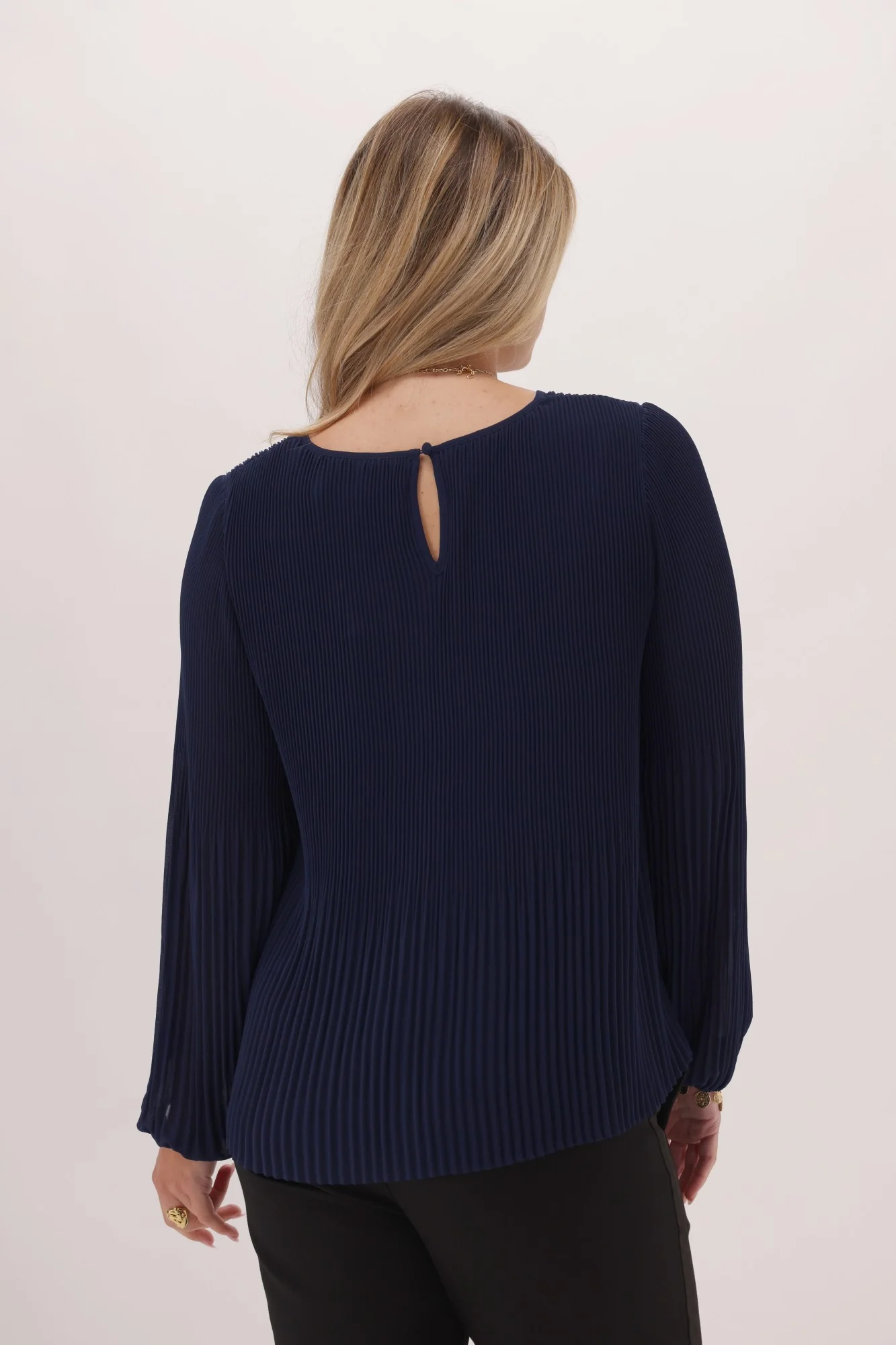 Gloss The Label Byzantine Micro Pleat Top Navy - Image 5