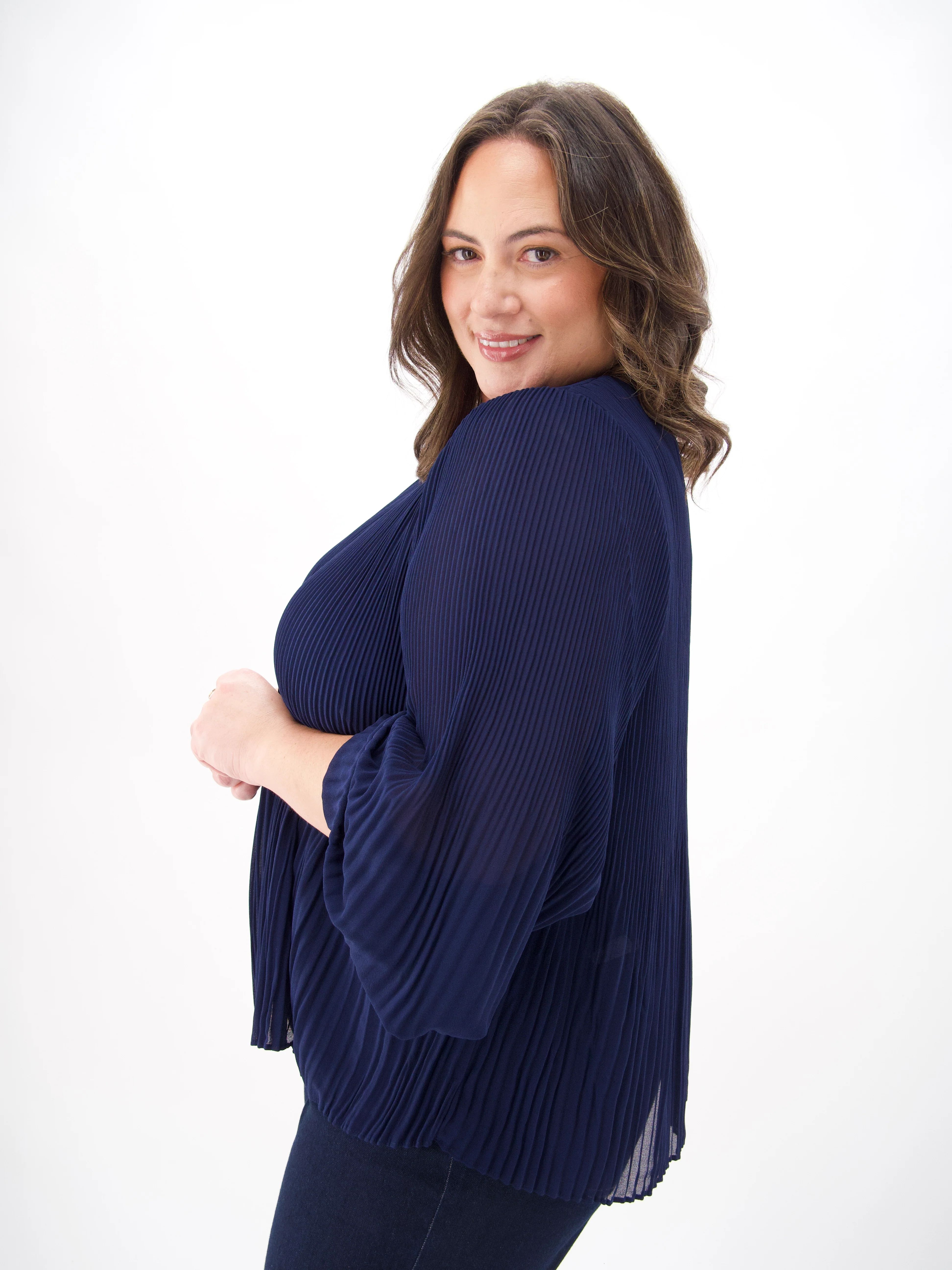 Gloss The Label Byzantine Micro Pleat Top Navy - Image 6
