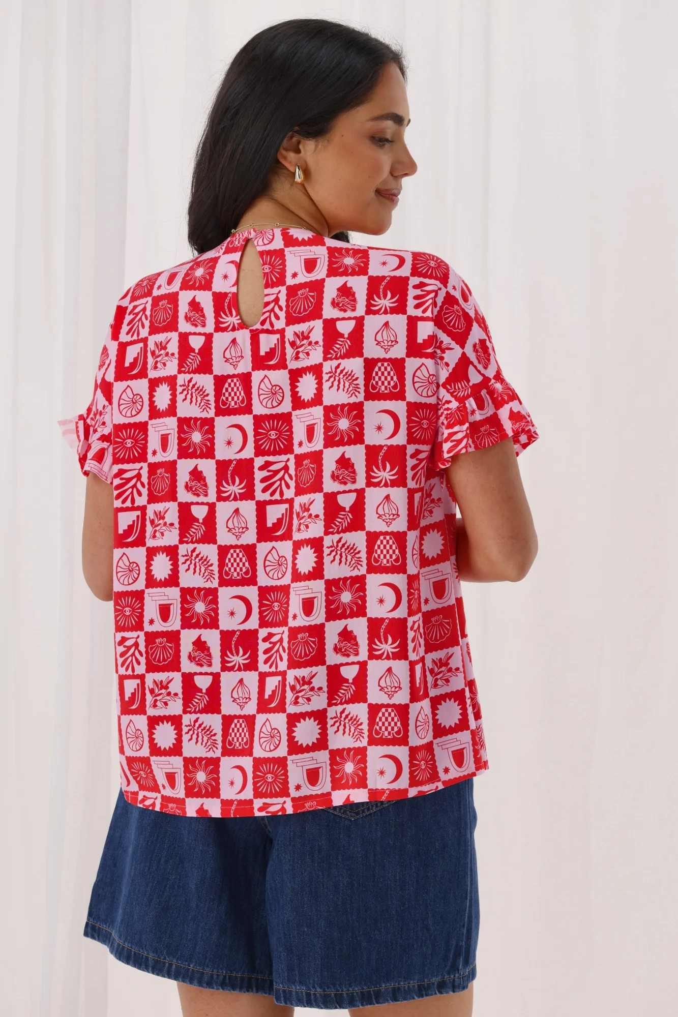 Gloss The Label Coastal Top Pink Print - Image 7