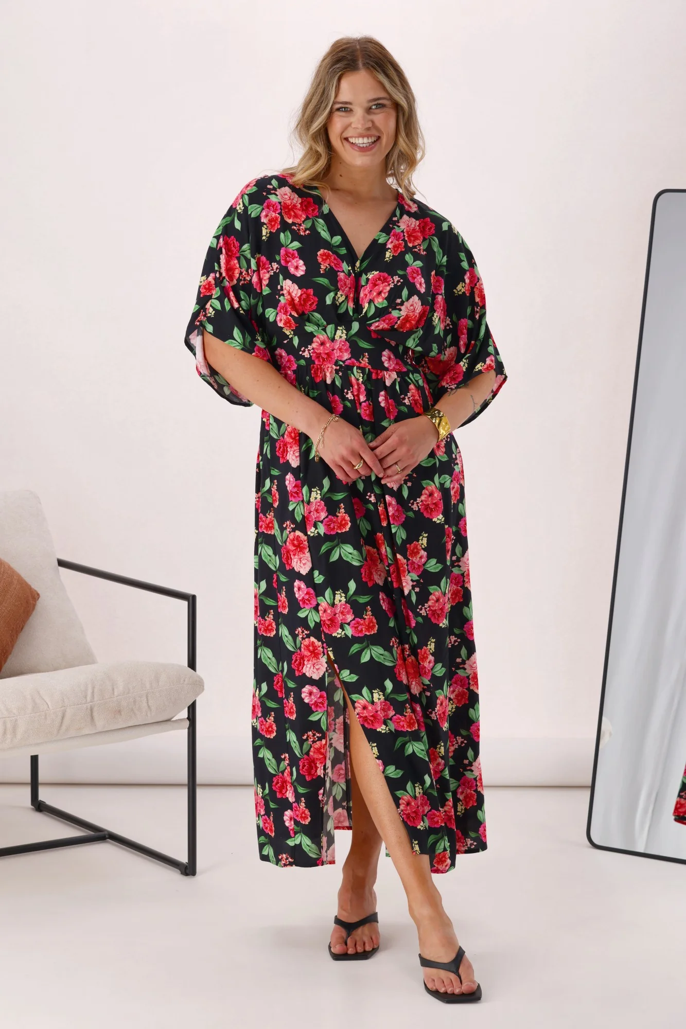 Gloss The Label Columbia Rosewood Dolman Sleeve Dress - Image 3