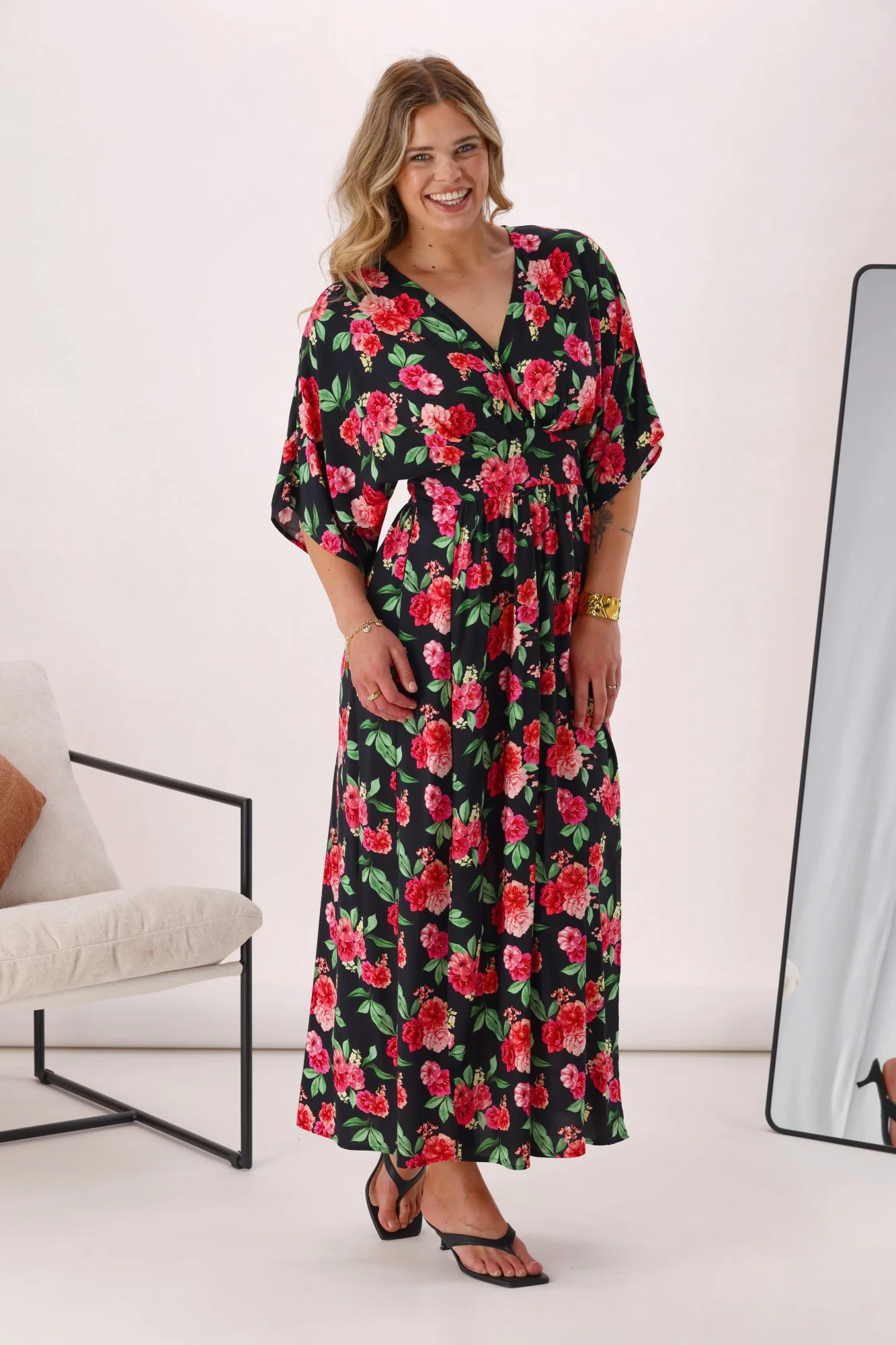 Gloss The Label Columbia Rosewood Dolman Sleeve Dress - Image 4