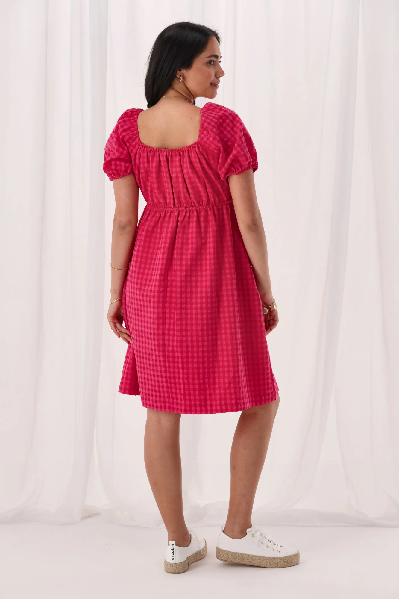 Gloss The Label Cotton Candy Dress Pink Check - Image 6