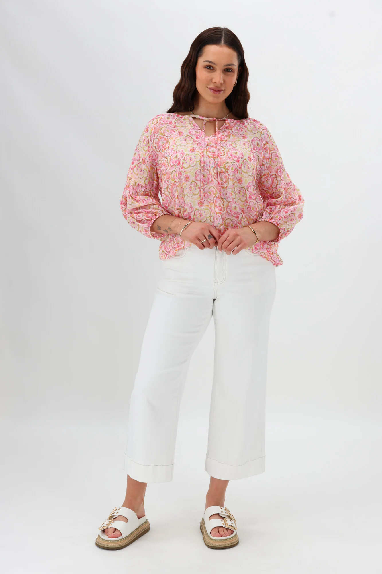 Gloss The Label Dana Tie Top Pink Floral - Image 4