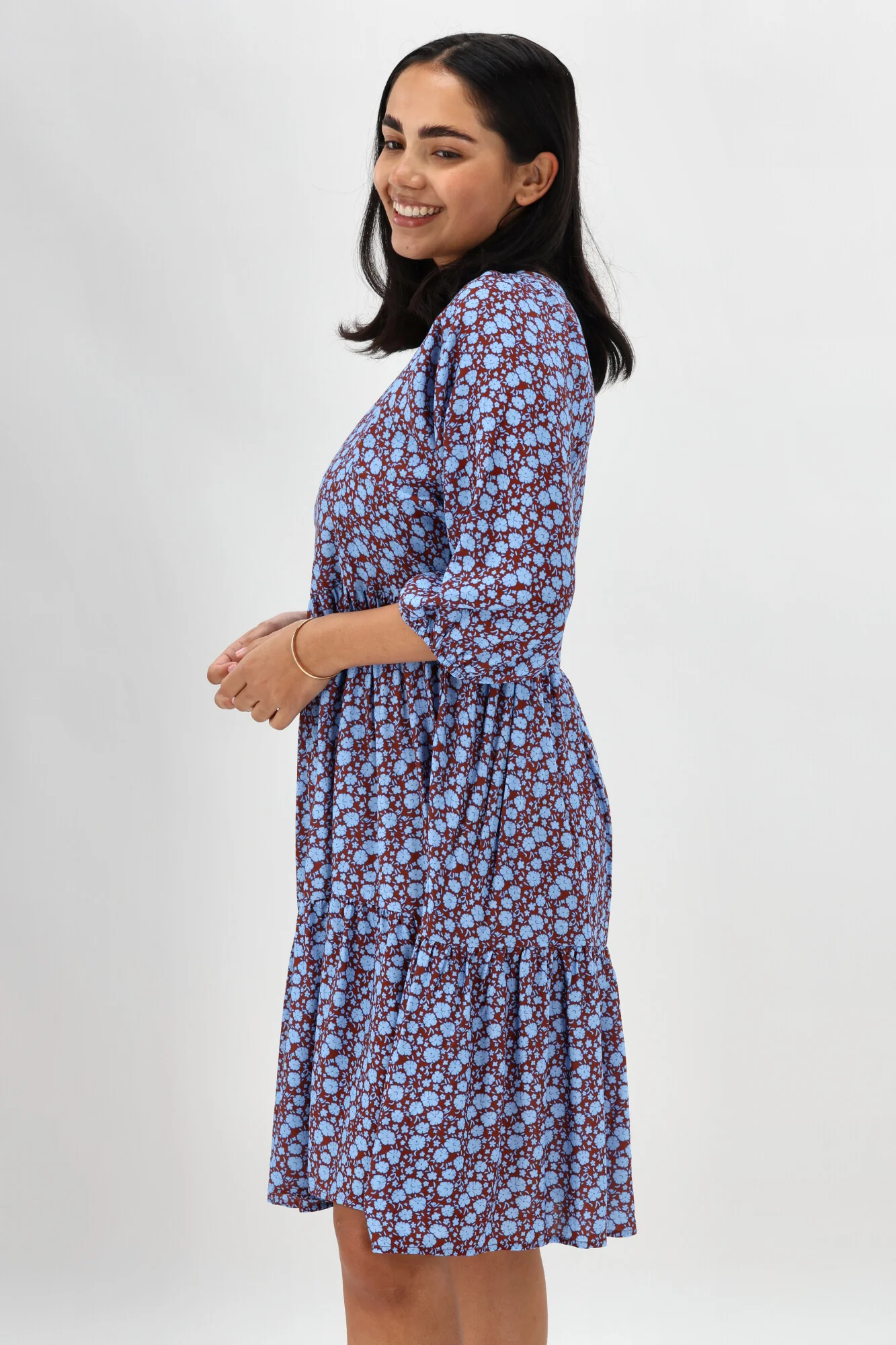 Gloss The Label Daniella Dress Blue Rust - Image 6
