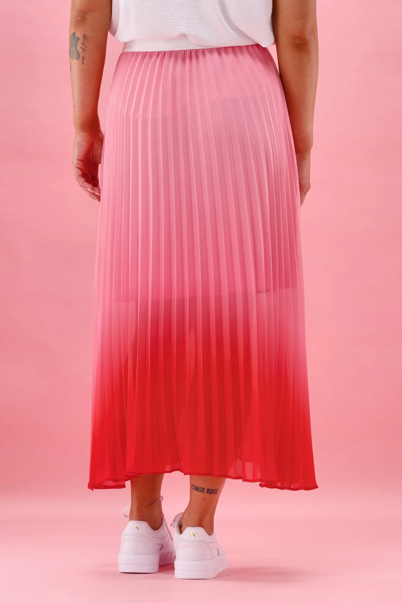 Gloss The Label Dawn Pleat Skirt Pink Ombre - Image 8