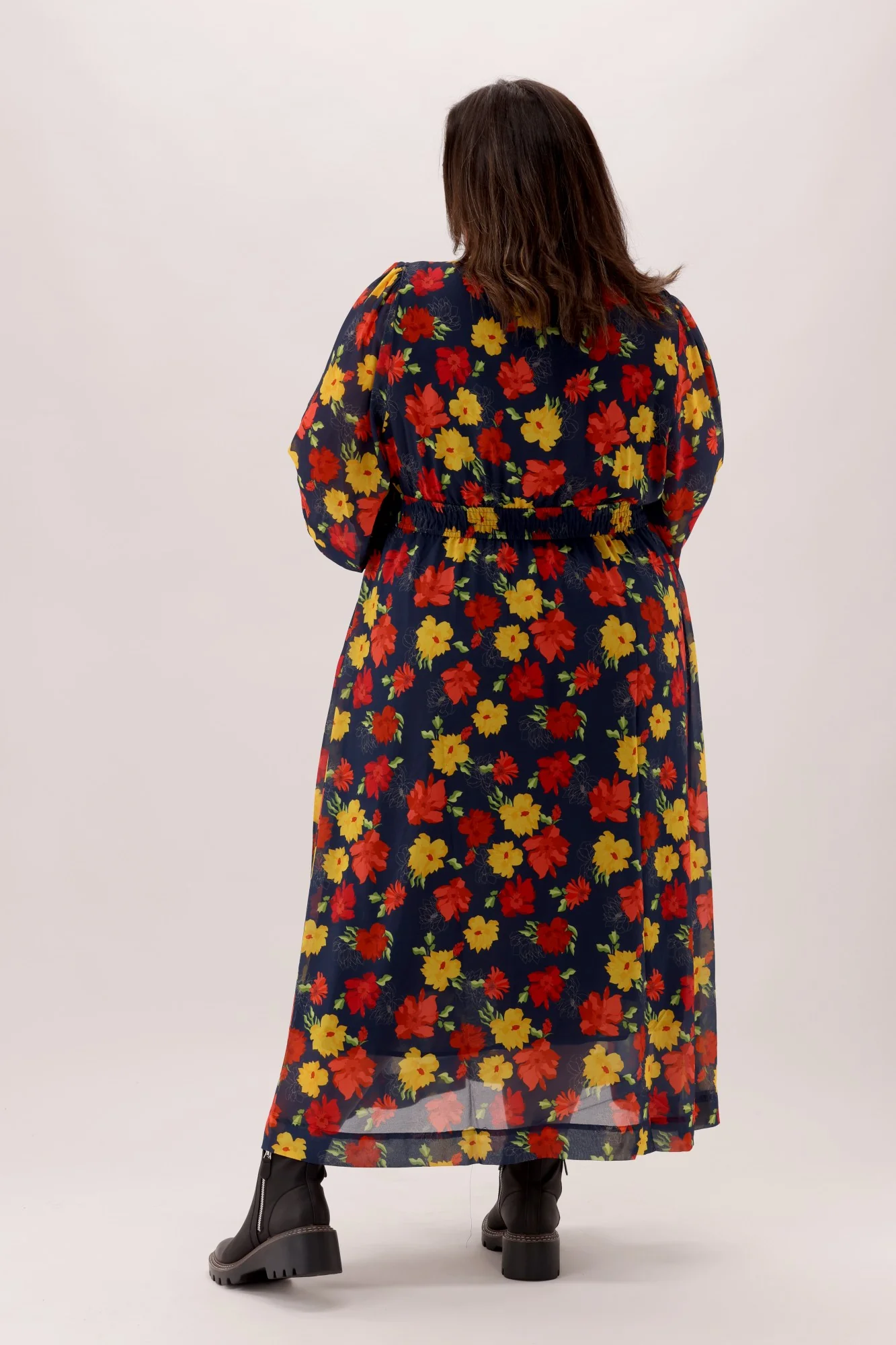 Gloss The Label Denzel V Neck Dress Flame Floral - Image 5