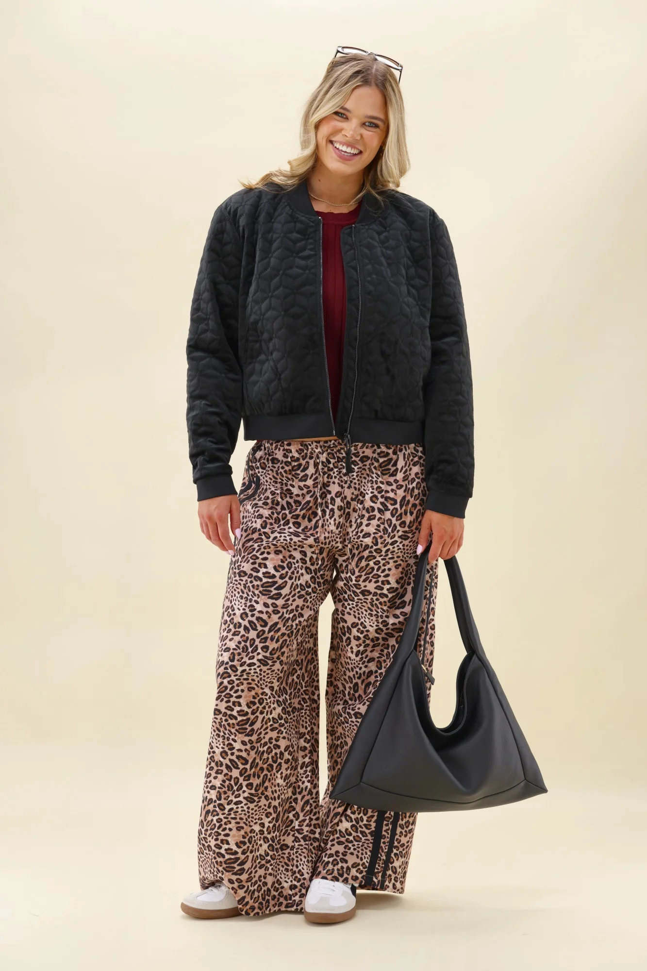 Gloss The Label James Quilted Velvet Bomber Jacket Black - Image 4