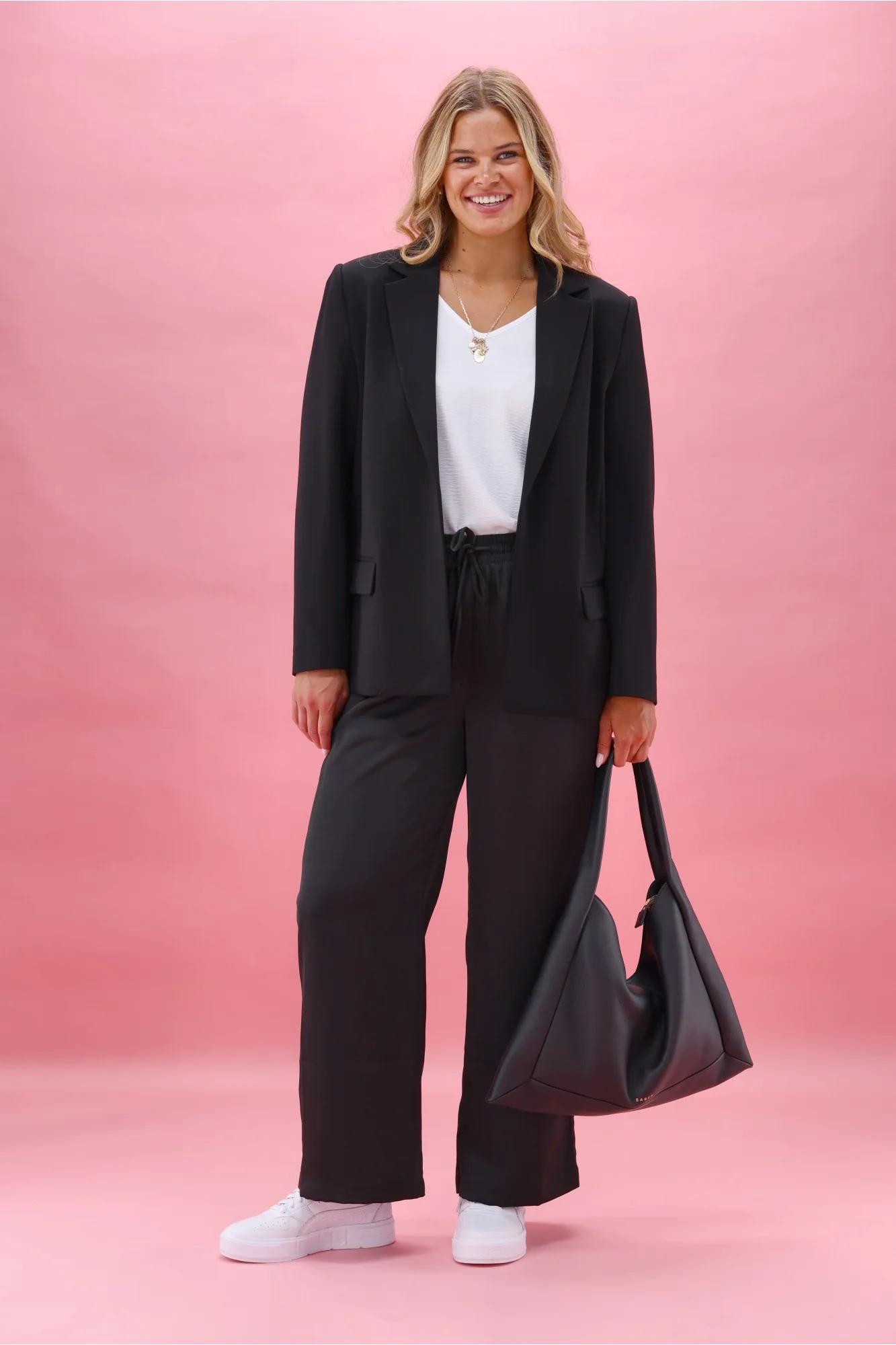 Gloss The Label Jasmin Ponte Blazer Black - Image 3