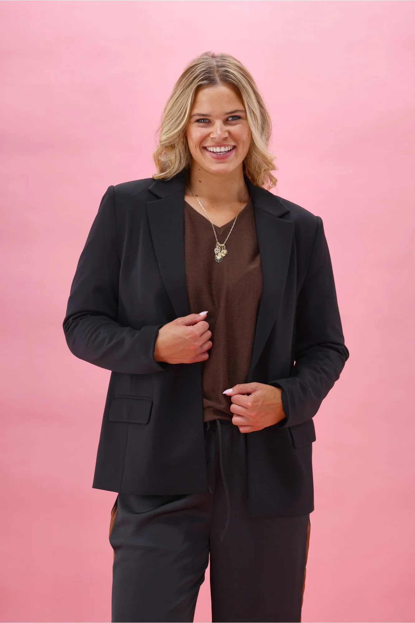 Gloss The Label Jasmin Ponte Blazer Black - Image 4