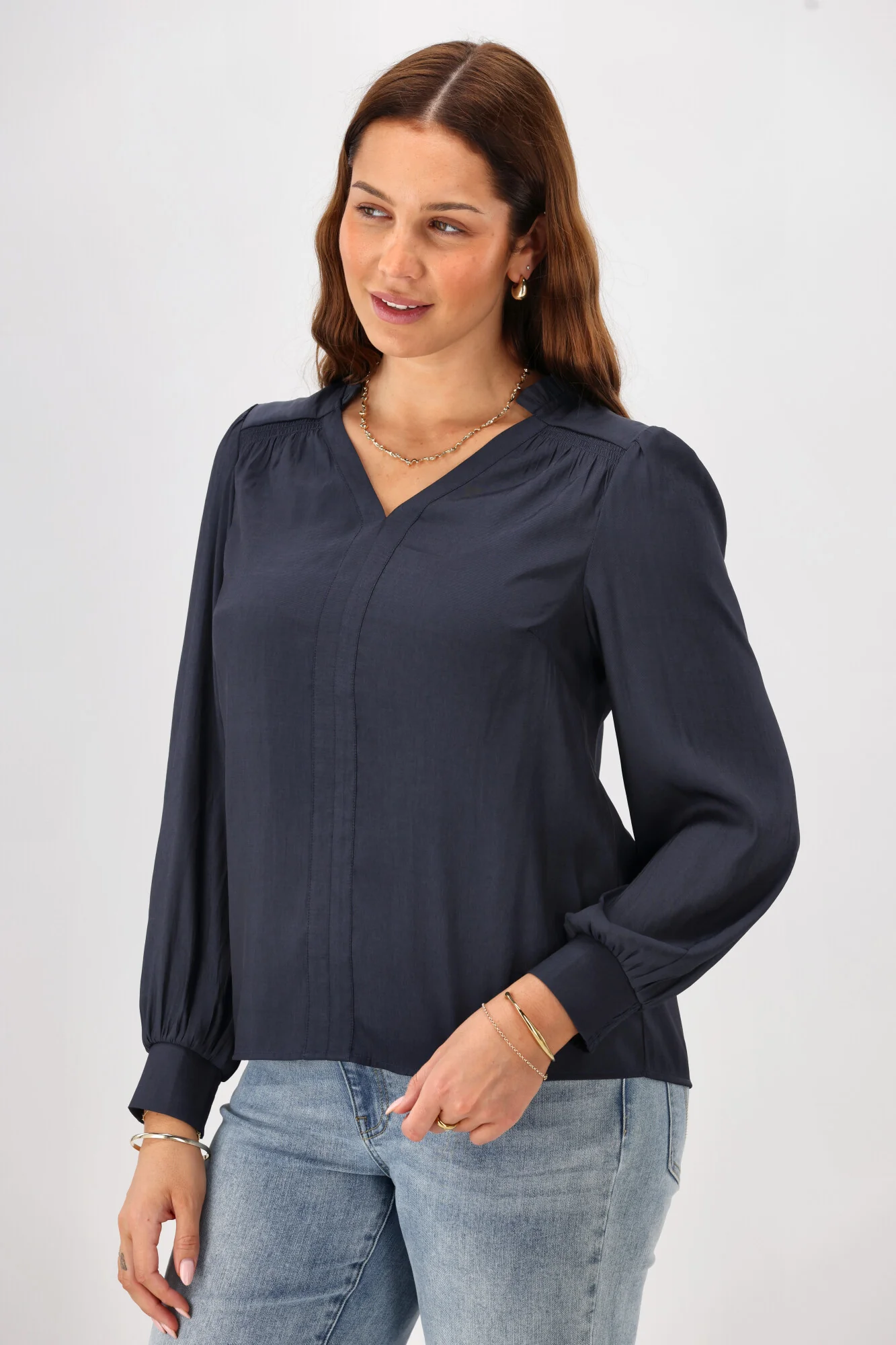 Gloss The Label Kai Satin Top Midnight - Image 2