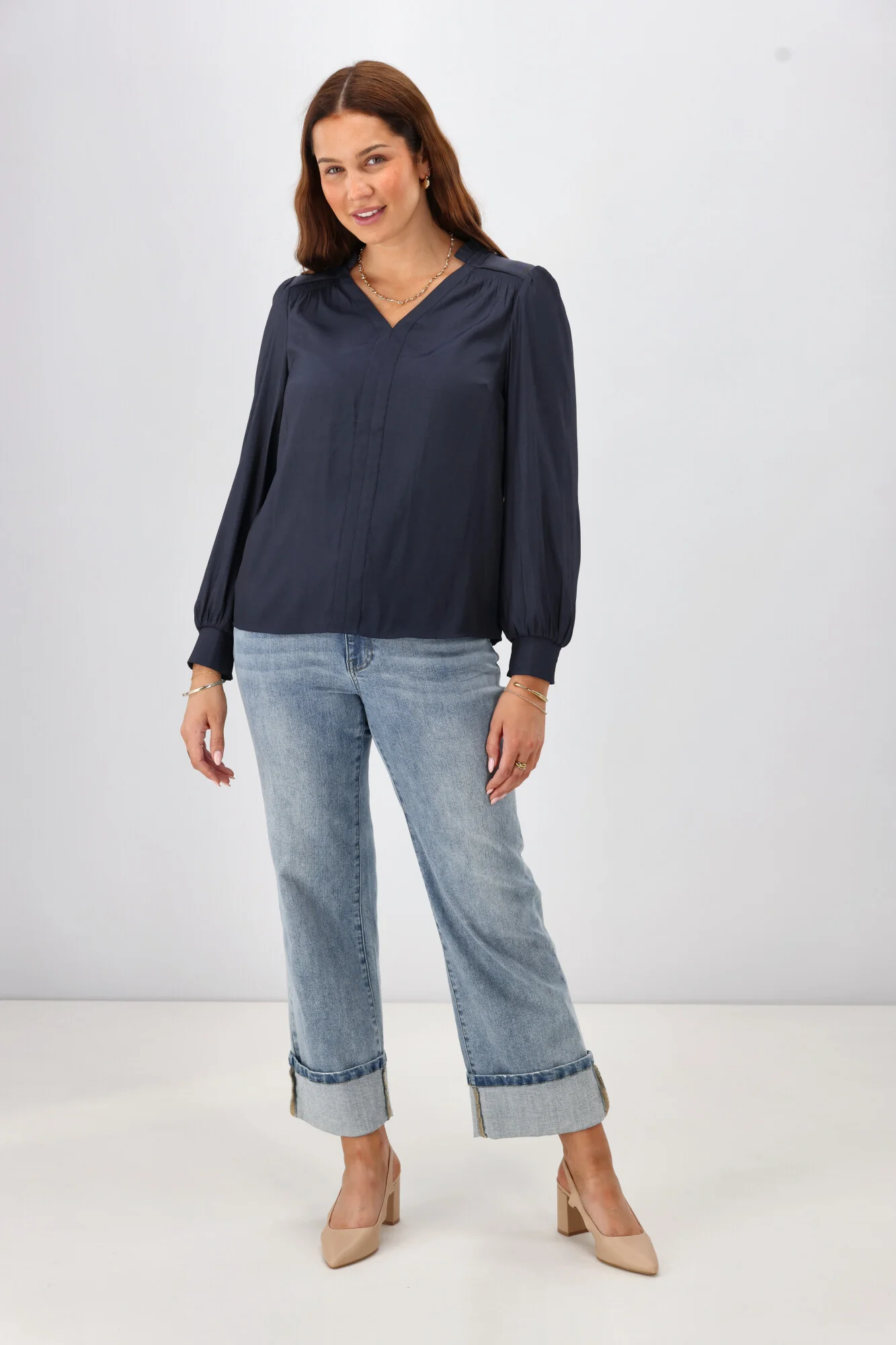 Gloss The Label Kai Satin Top Midnight - Image 3