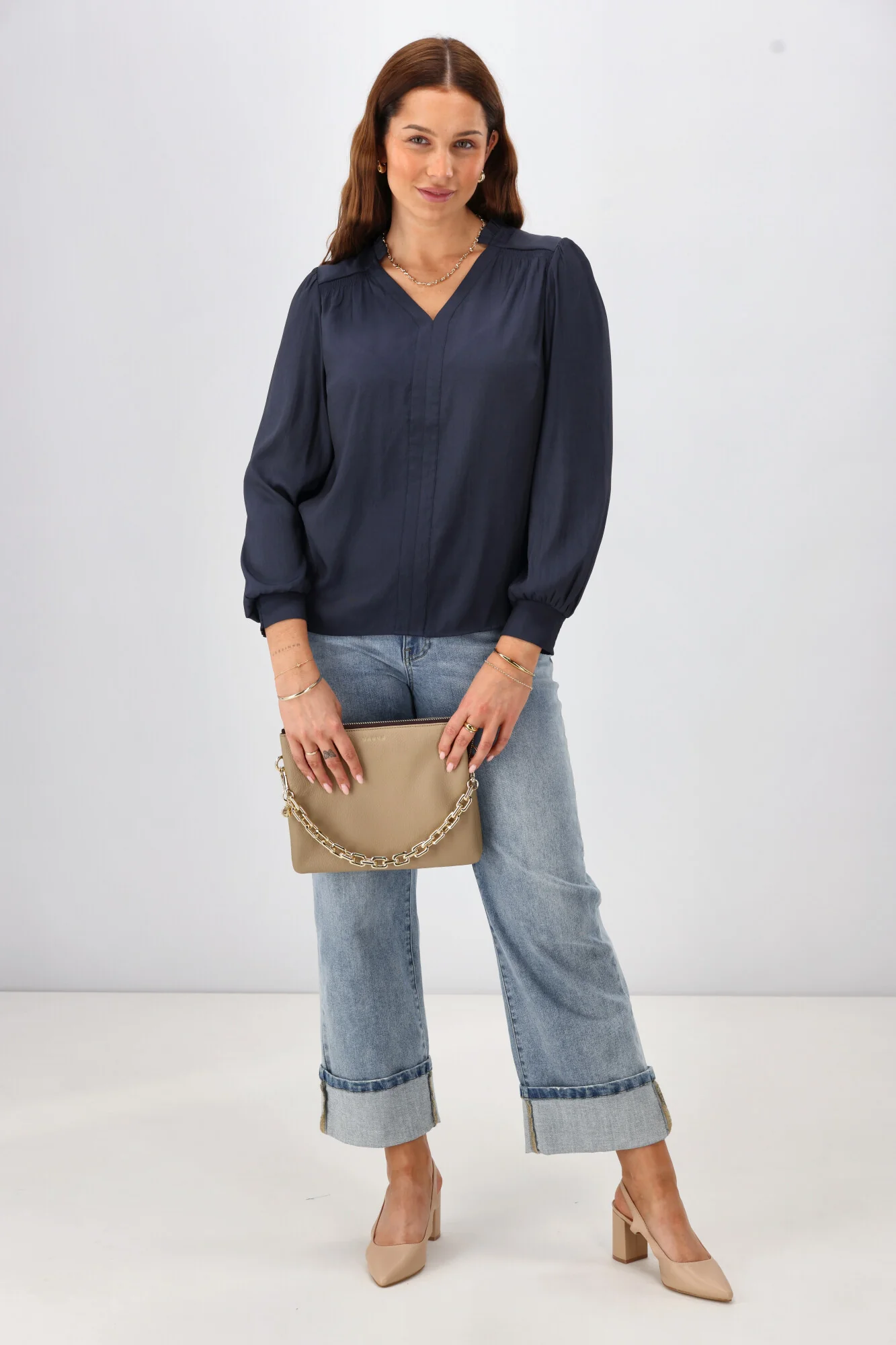 Gloss The Label Kai Satin Top Midnight - Image 4