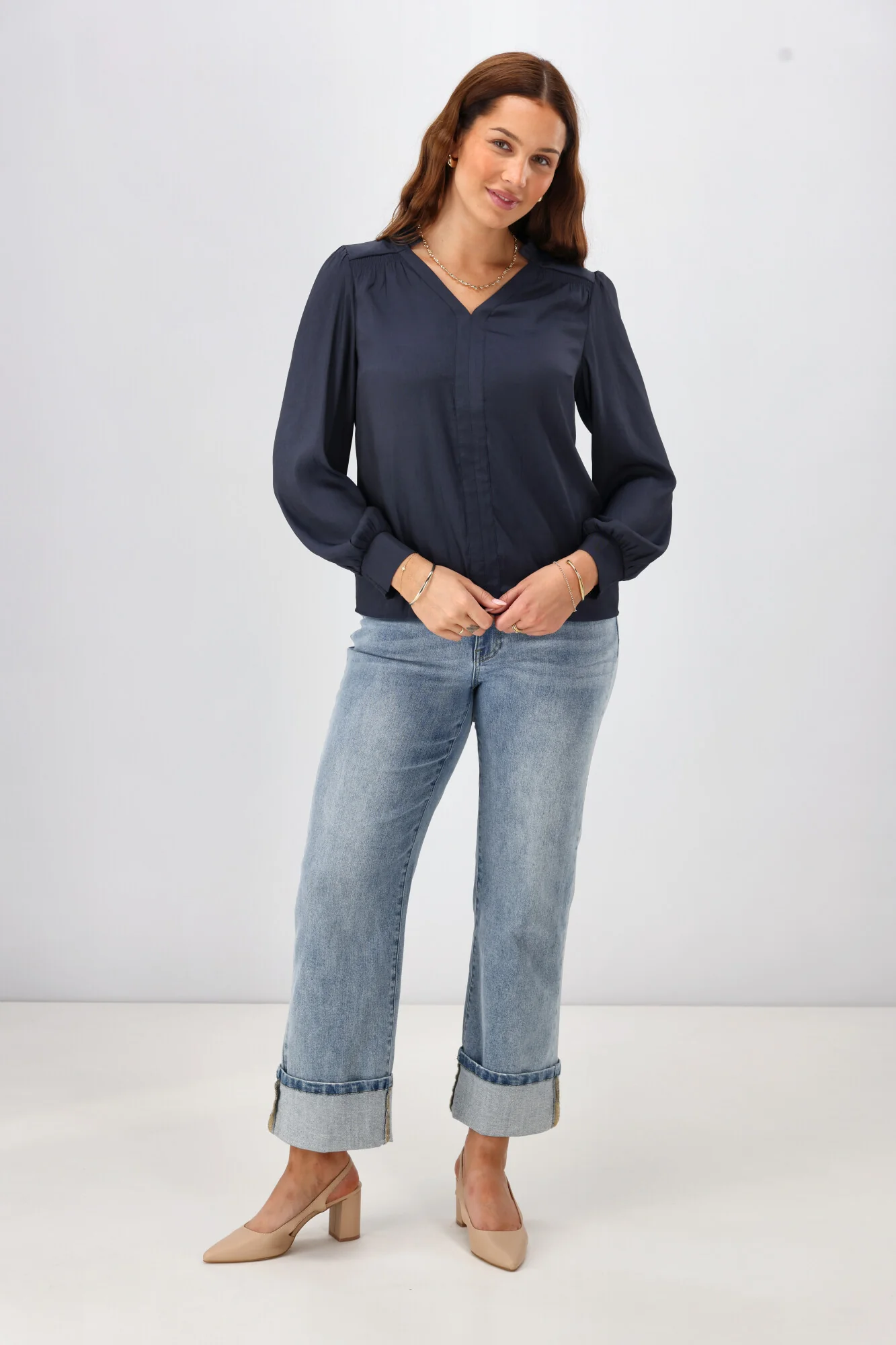 Gloss The Label Kai Satin Top Midnight - Image 5