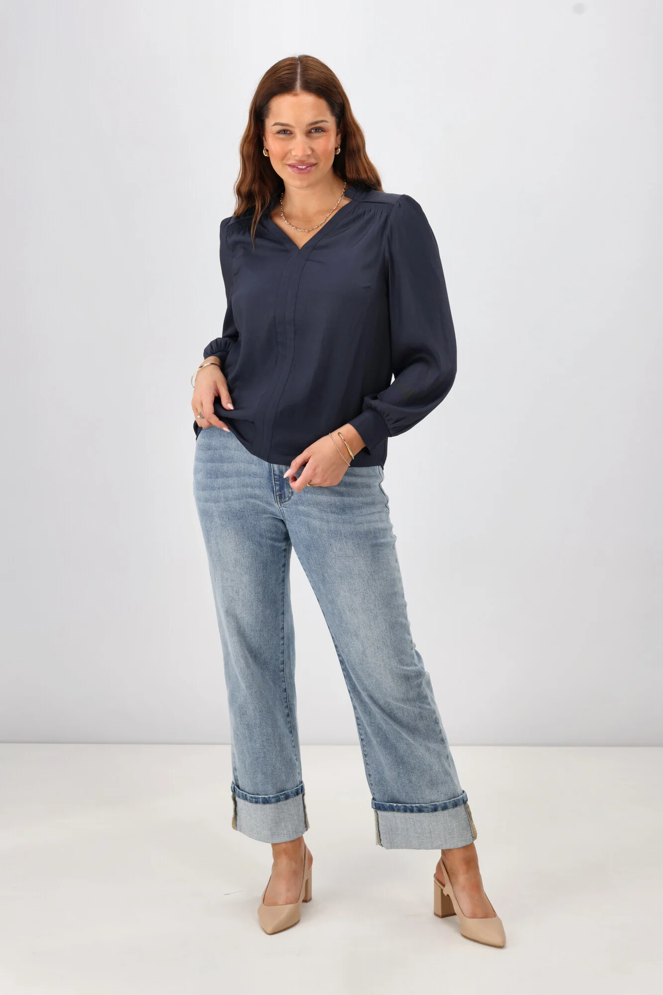Gloss The Label Kai Satin Top Midnight - Image 6