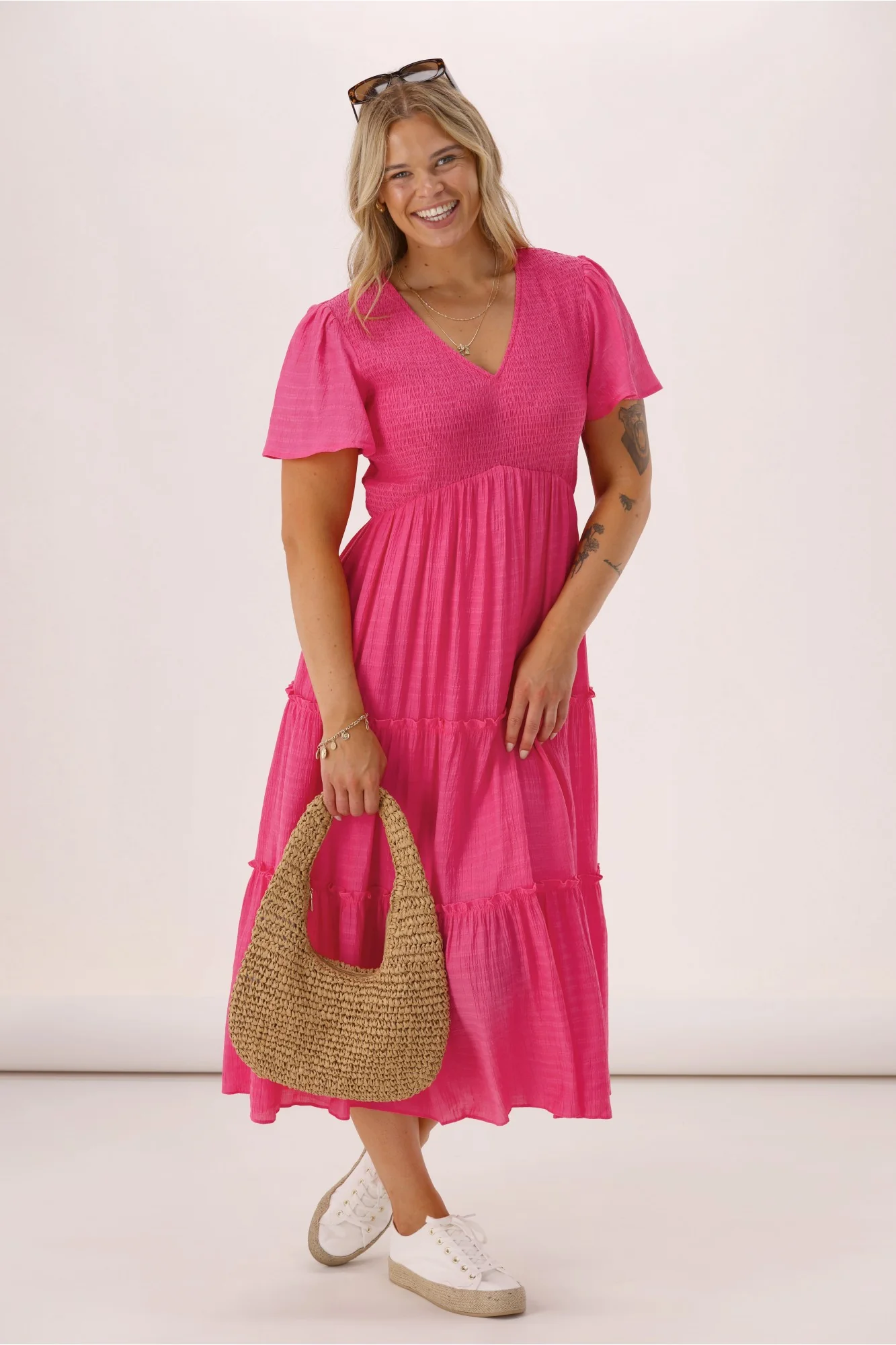 Gloss The Label Label Reverie Midi Dress Pink
