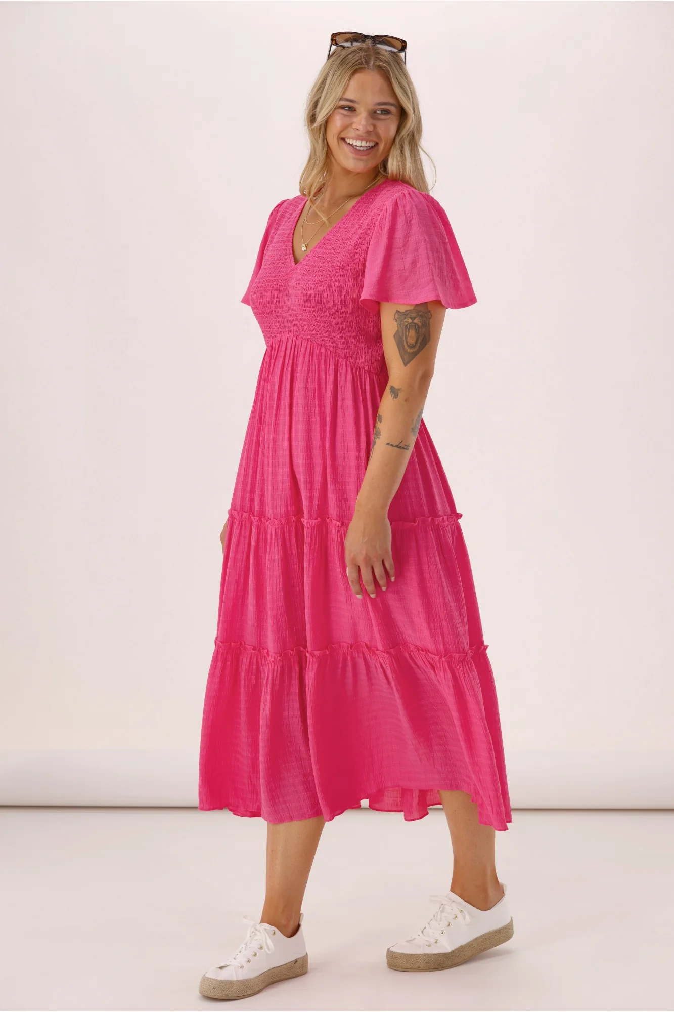 Gloss The Label Label Reverie Midi Dress Pink - Image 5
