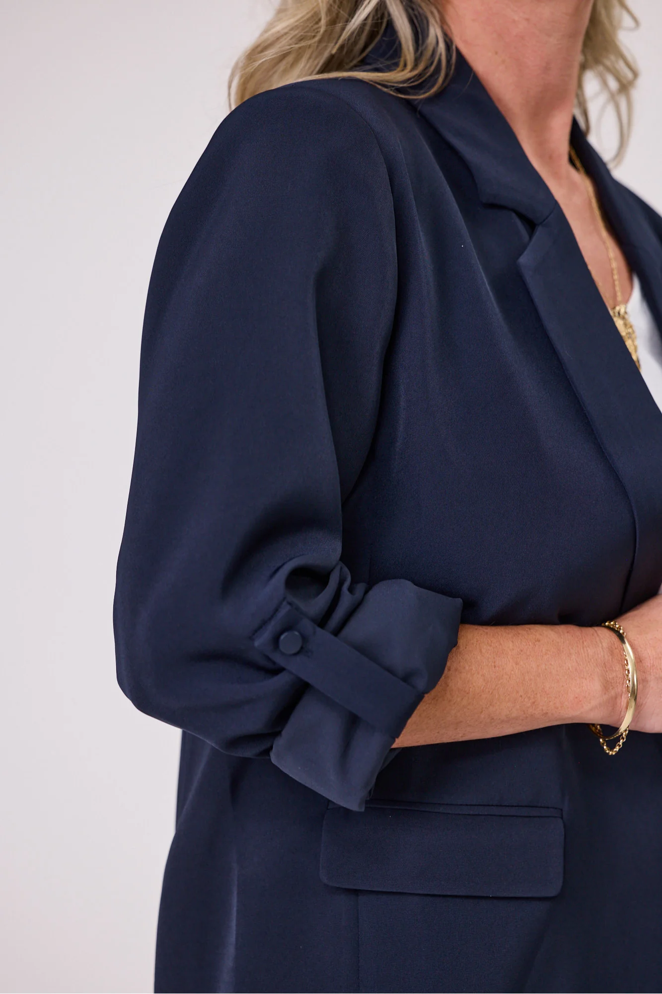 Gloss The Label Leone Blazer Navy - Image 4