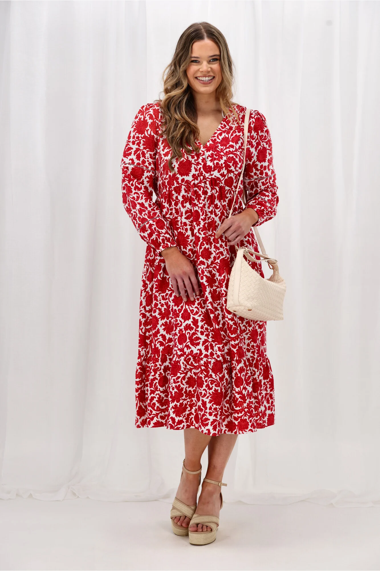 Gloss The Label Maeve Dress Red Floral