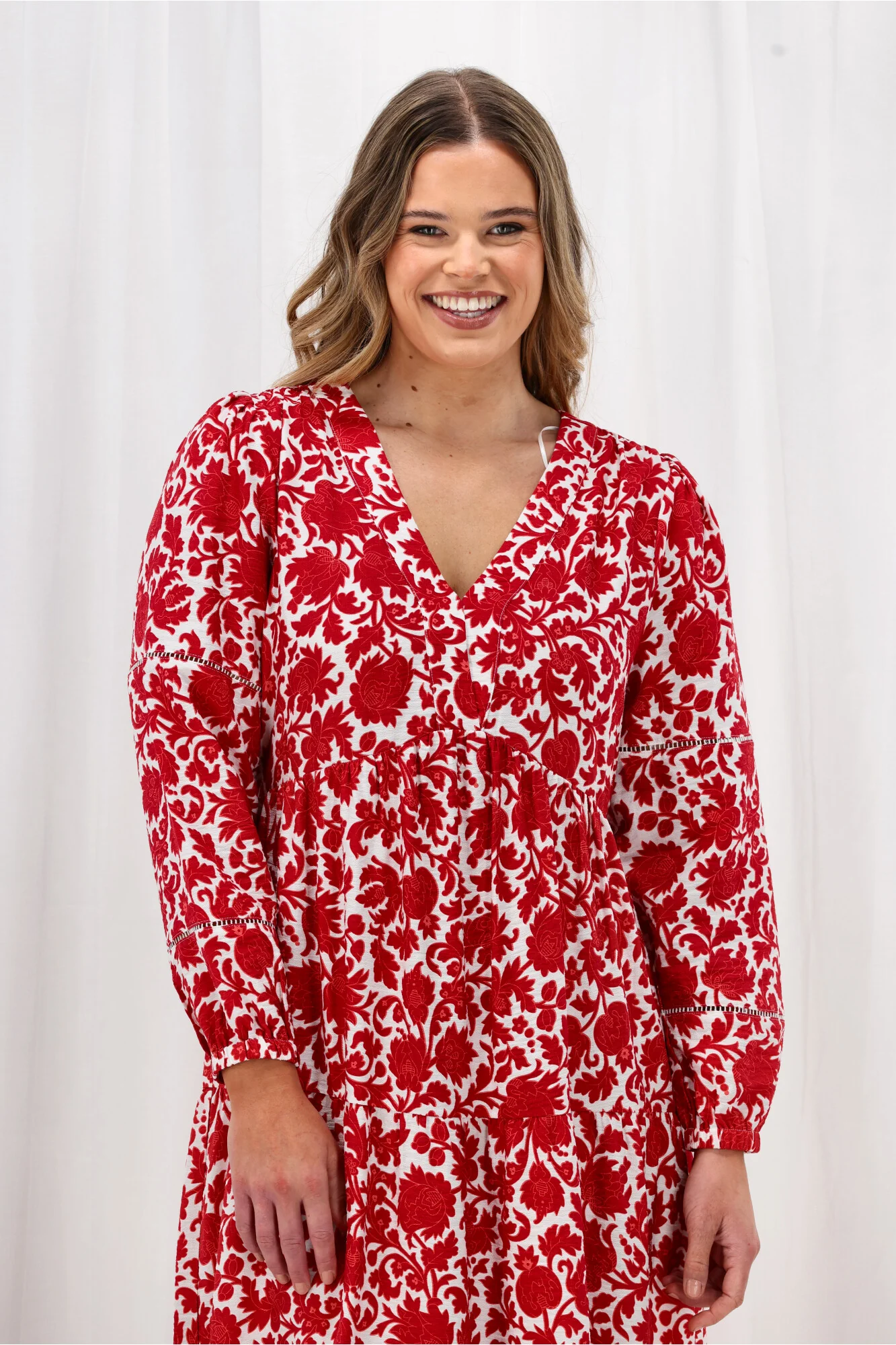 Gloss The Label Maeve Dress Red Floral - Image 3