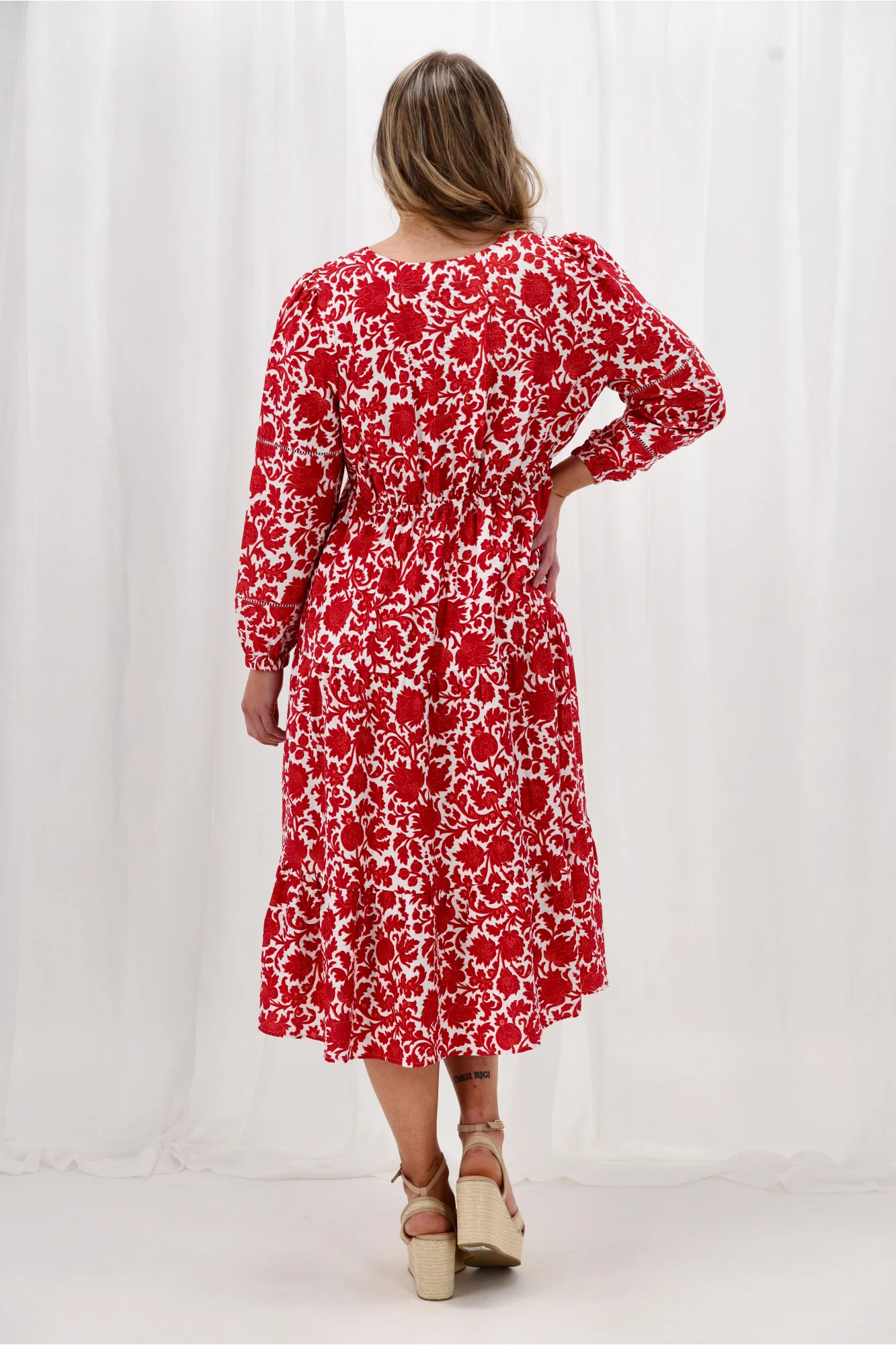 Gloss The Label Maeve Dress Red Floral - Image 7