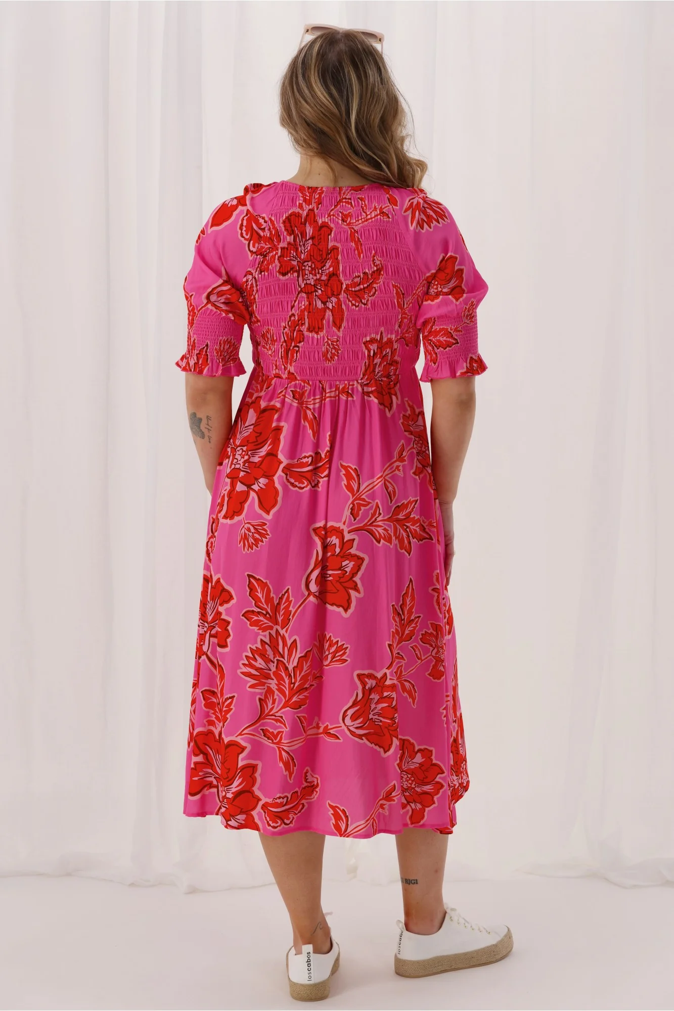 Gloss The Label Nell Dress Pink Print - Image 10