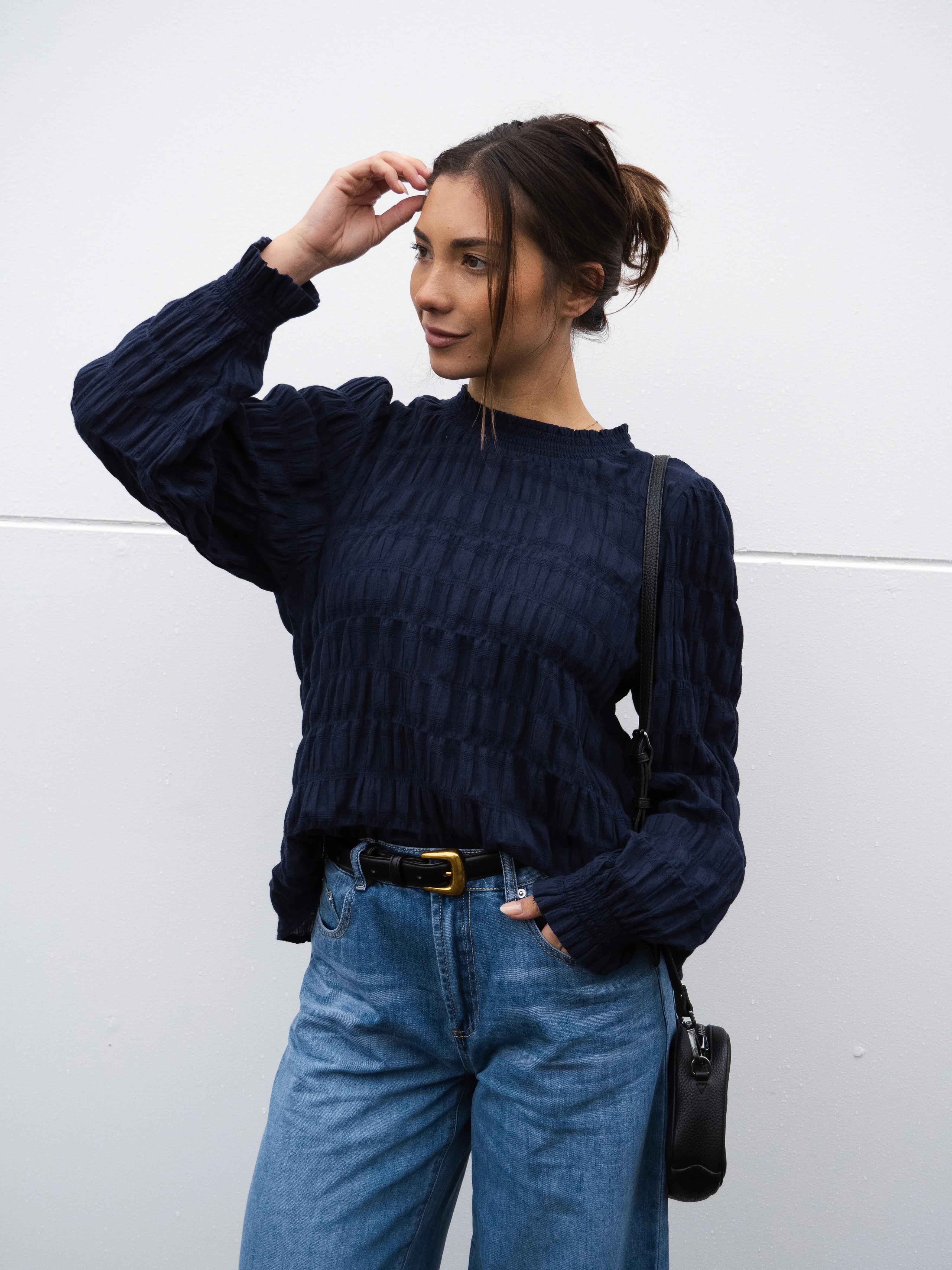 Gloss The Label Nouveau Top Navy - Image 3