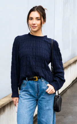 Gloss The Label Nouveau Top Navy - Image 5