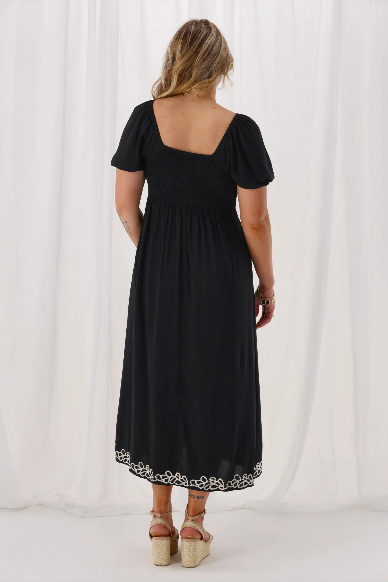 Gloss The Label Nyal Embroidered Dress Black - Image 6