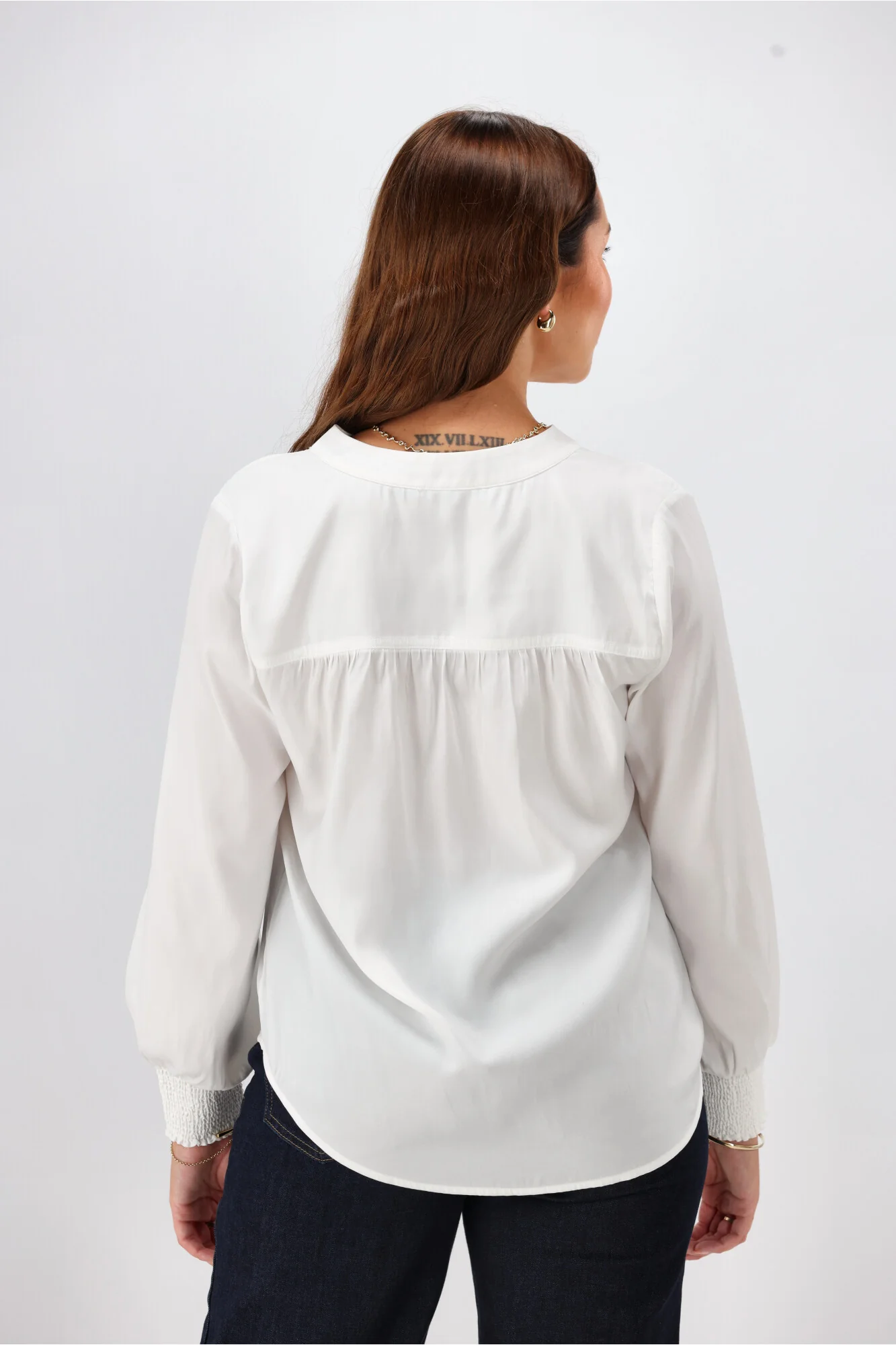 Gloss the Label Sattva Shirred Detail Blouse Natural - Image 10
